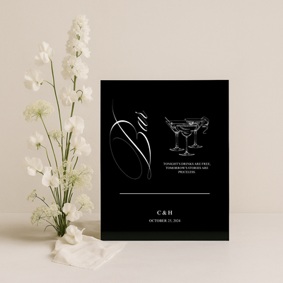 Drinks & Bar Sign V | Florence Collection | Wedding Signage