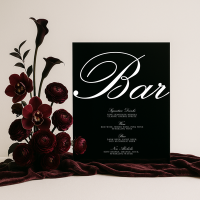 Drinks & Bar Sign II | Reina Collection | Wedding Signage
