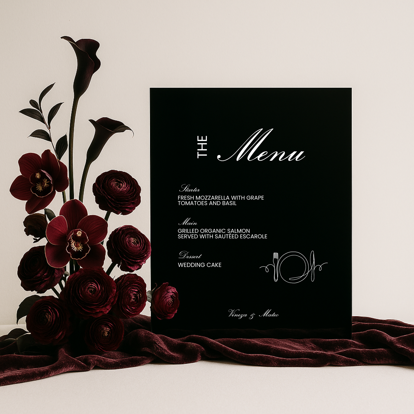 Menu Sign IV | Reina Collection | Wedding Signage