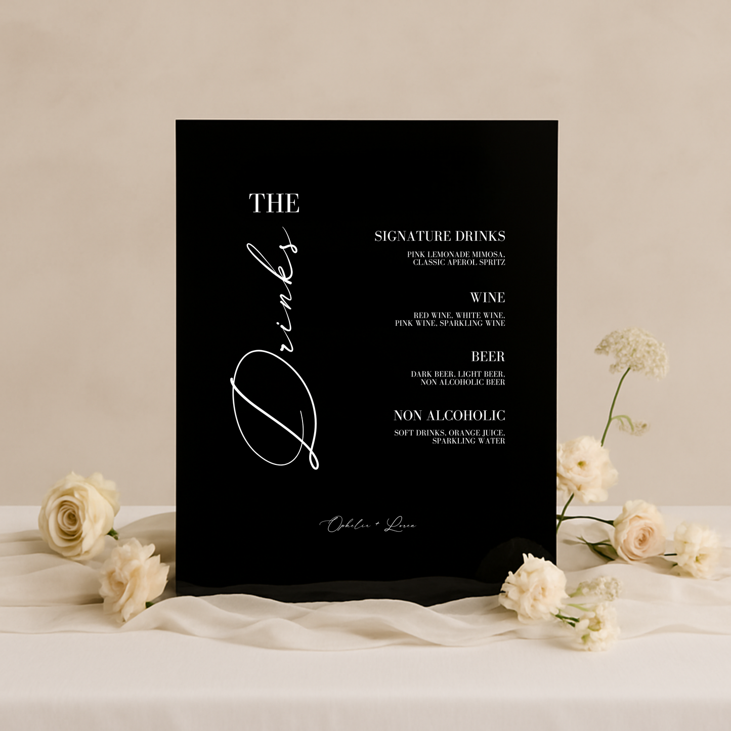 Drinks & Bar Sign I | Aria Collection | Wedding Signage