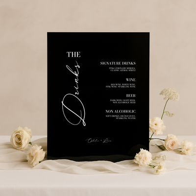 Drinks & Bar Sign I | Aria Collection | Wedding Signage