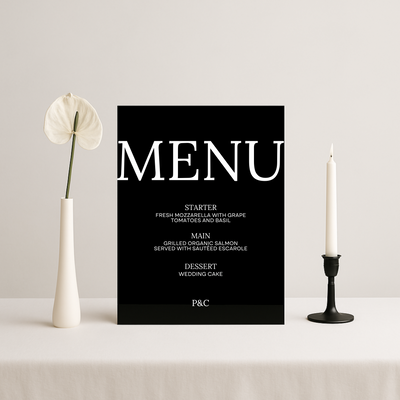 Menu Sign III | Moda Collection | Wedding Signage