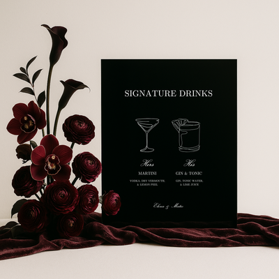 Drinks & Bar Sign III | Reina Collection | Wedding Signage