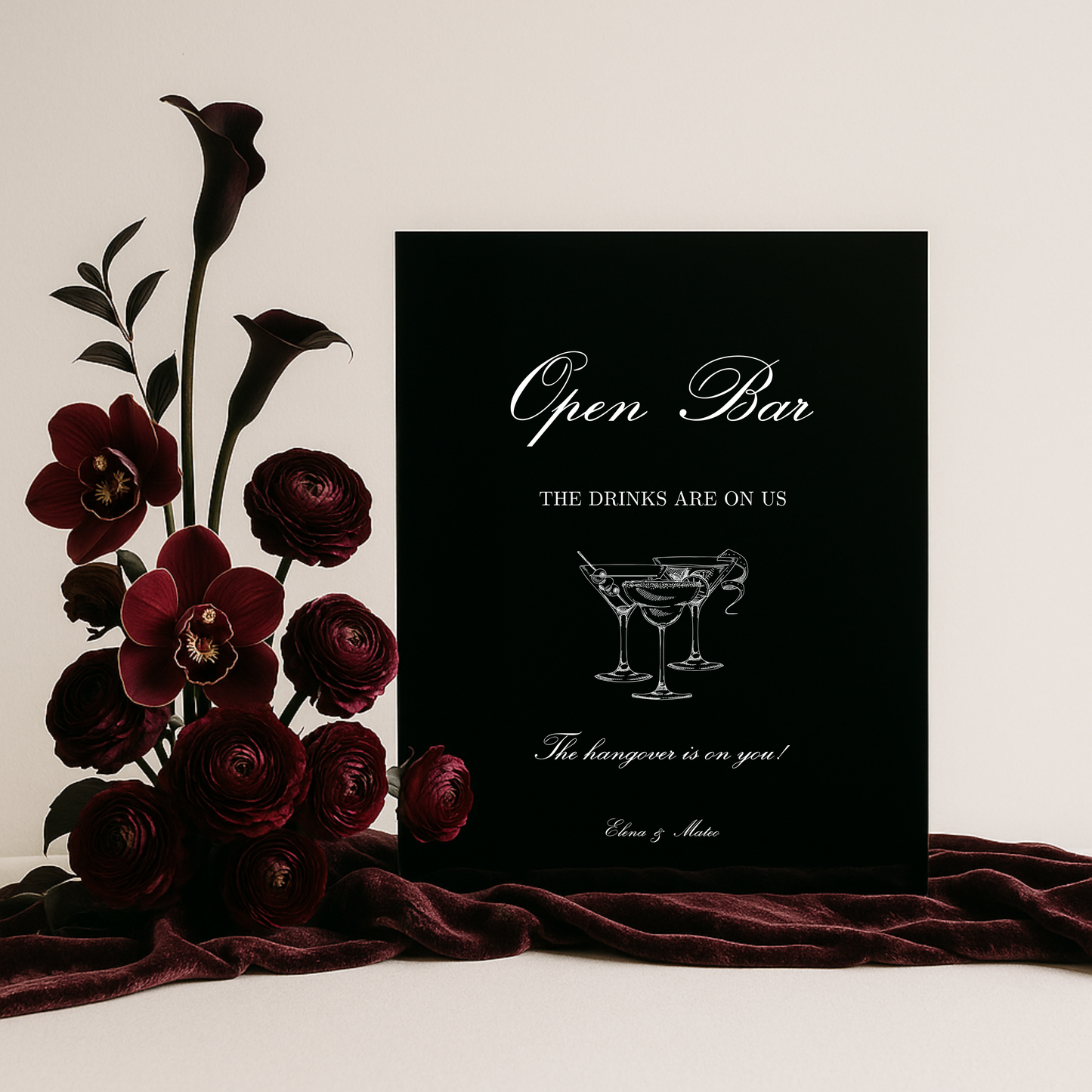 Drinks & Bar Sign VI | Reina Collection | Wedding Signage