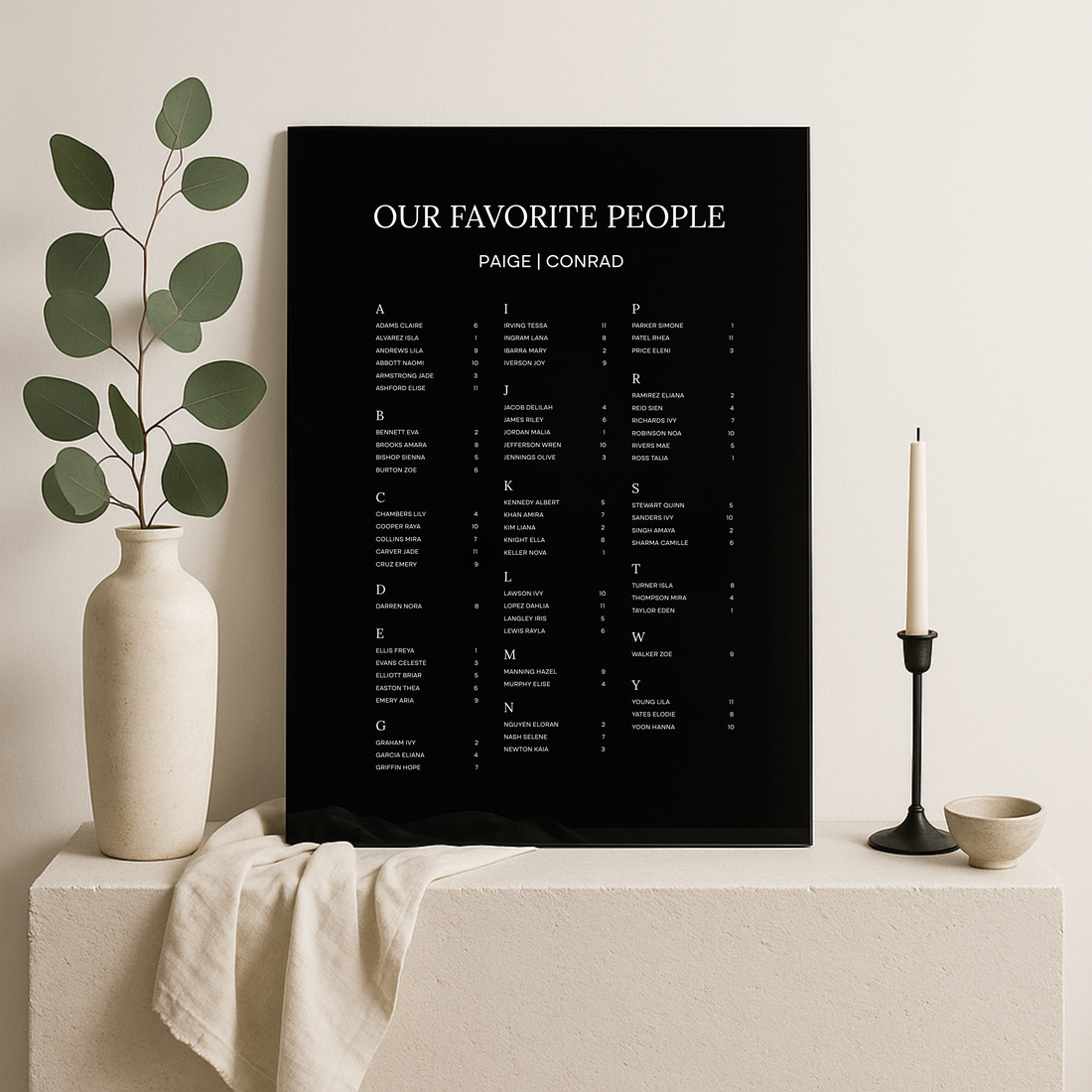 Seating Chart Sign II | Moda Collection | Wedding Signage