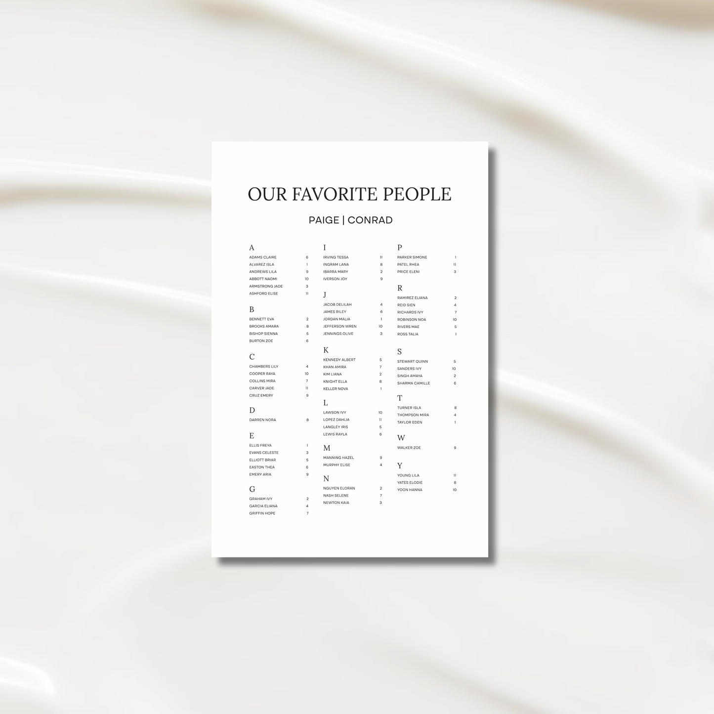 Seating Chart Sign II | Moda Collection | Wedding Signage