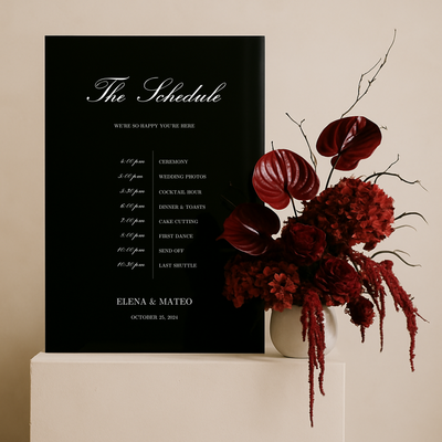 Schedule Sign I | Reina Collection | Wedding Signage