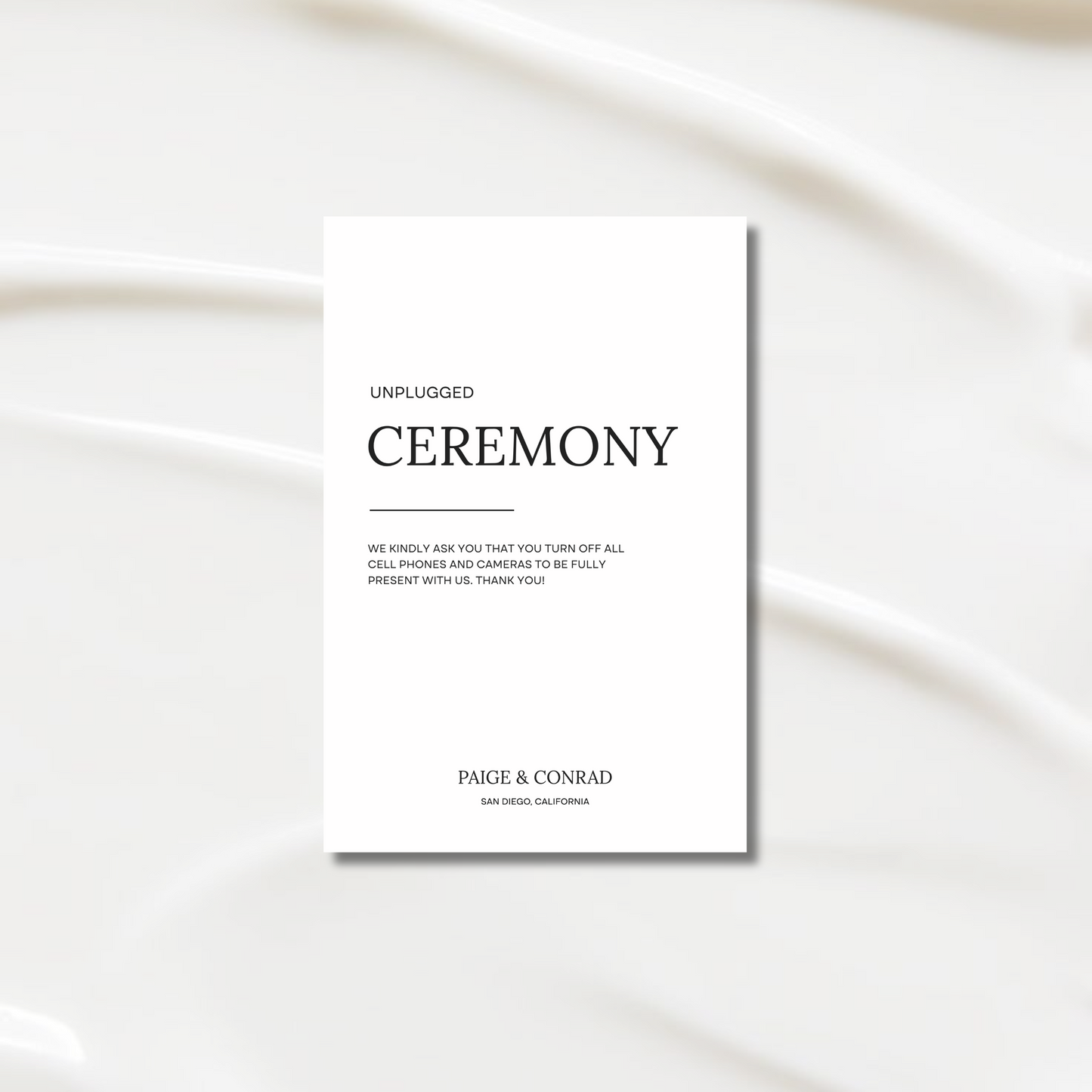 Unplugged Ceremony Sign I | Moda Collection | Wedding Signage