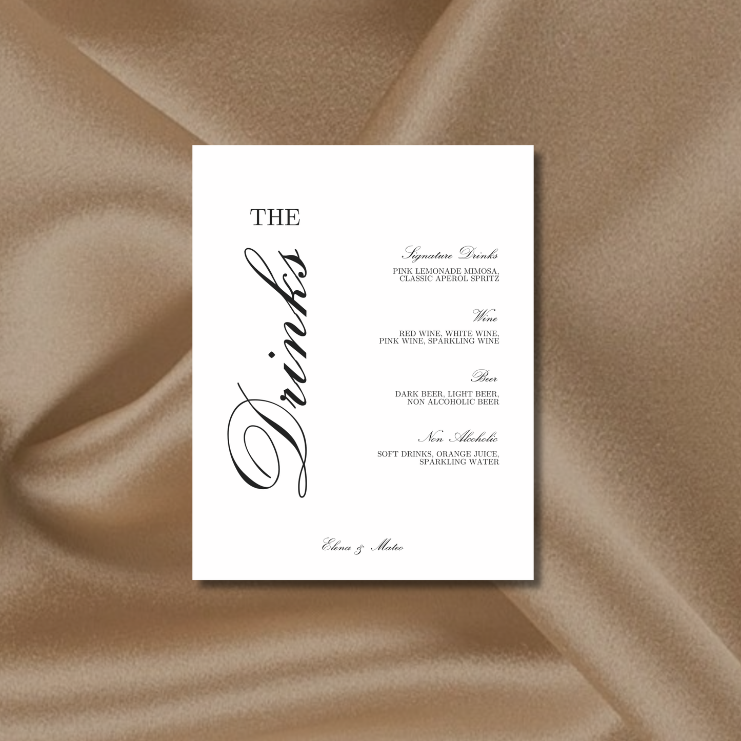 Drinks & Bar Sign I | Reina Collection | Wedding Signage