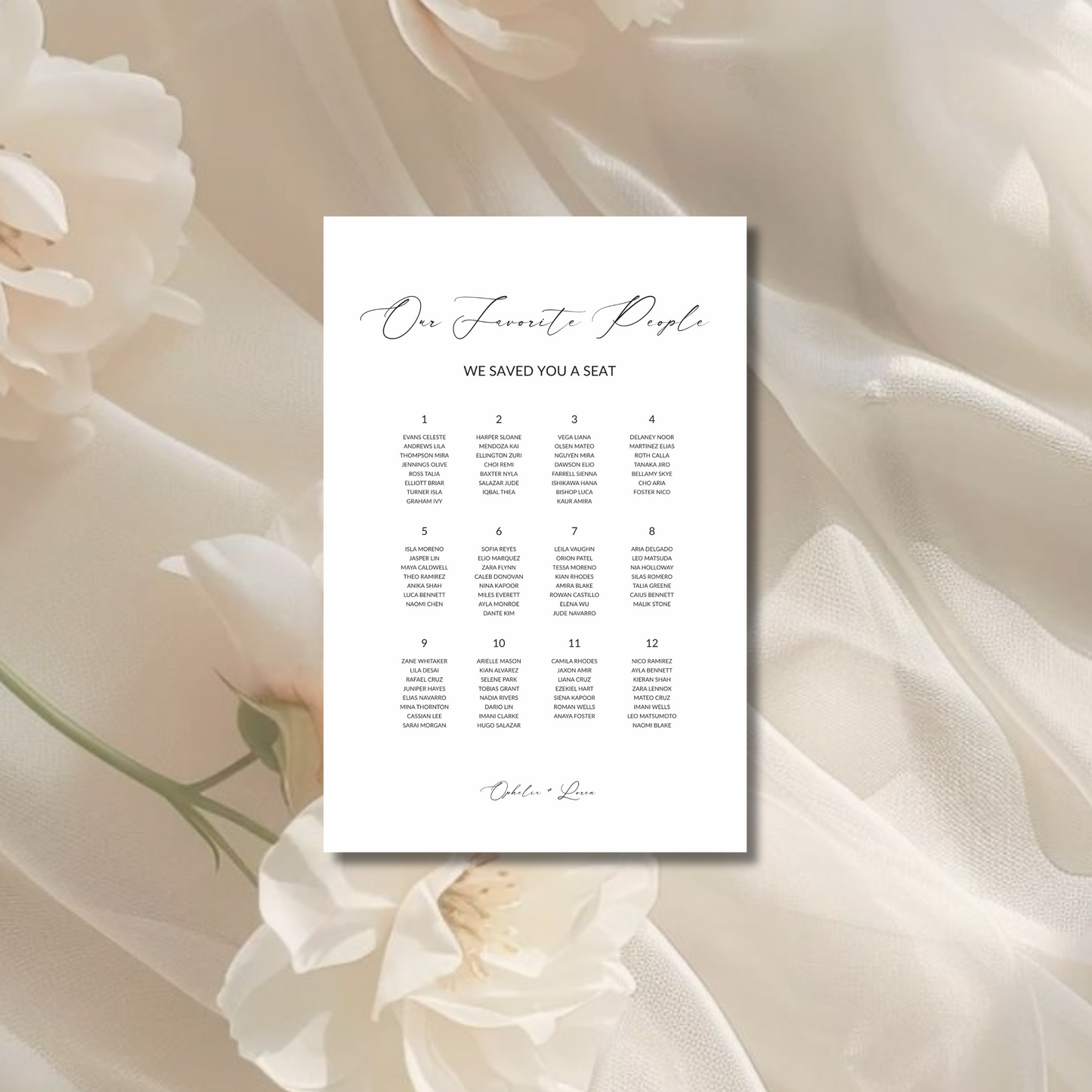 Seating Chart Sign I | Aria Collection | Wedding Signage