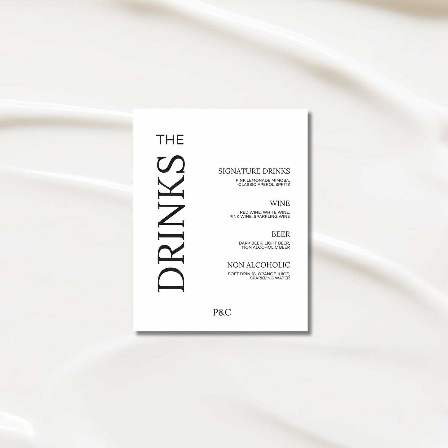 Drinks & Bar Sign I | Moda Collection | Wedding Signage