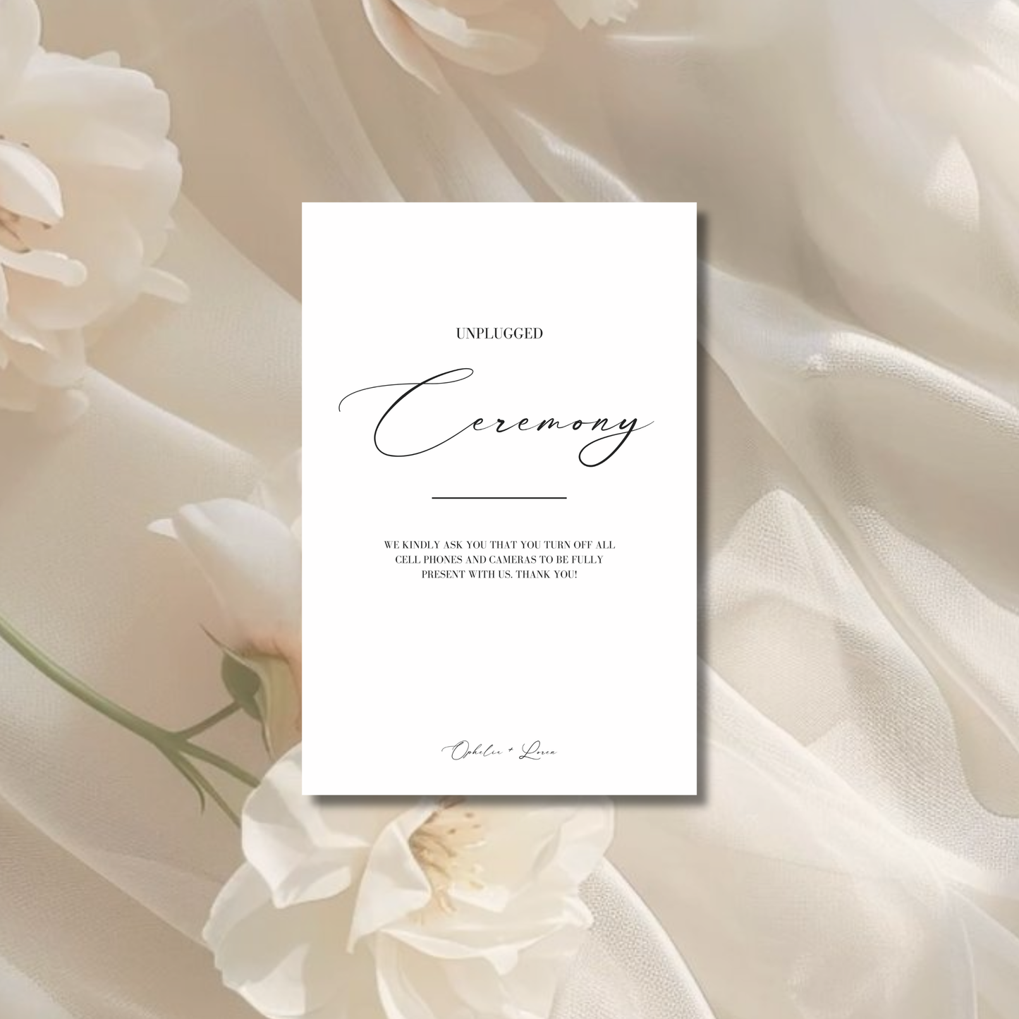 Unplugged Ceremony Sign I | Aria Collection | Wedding Signage