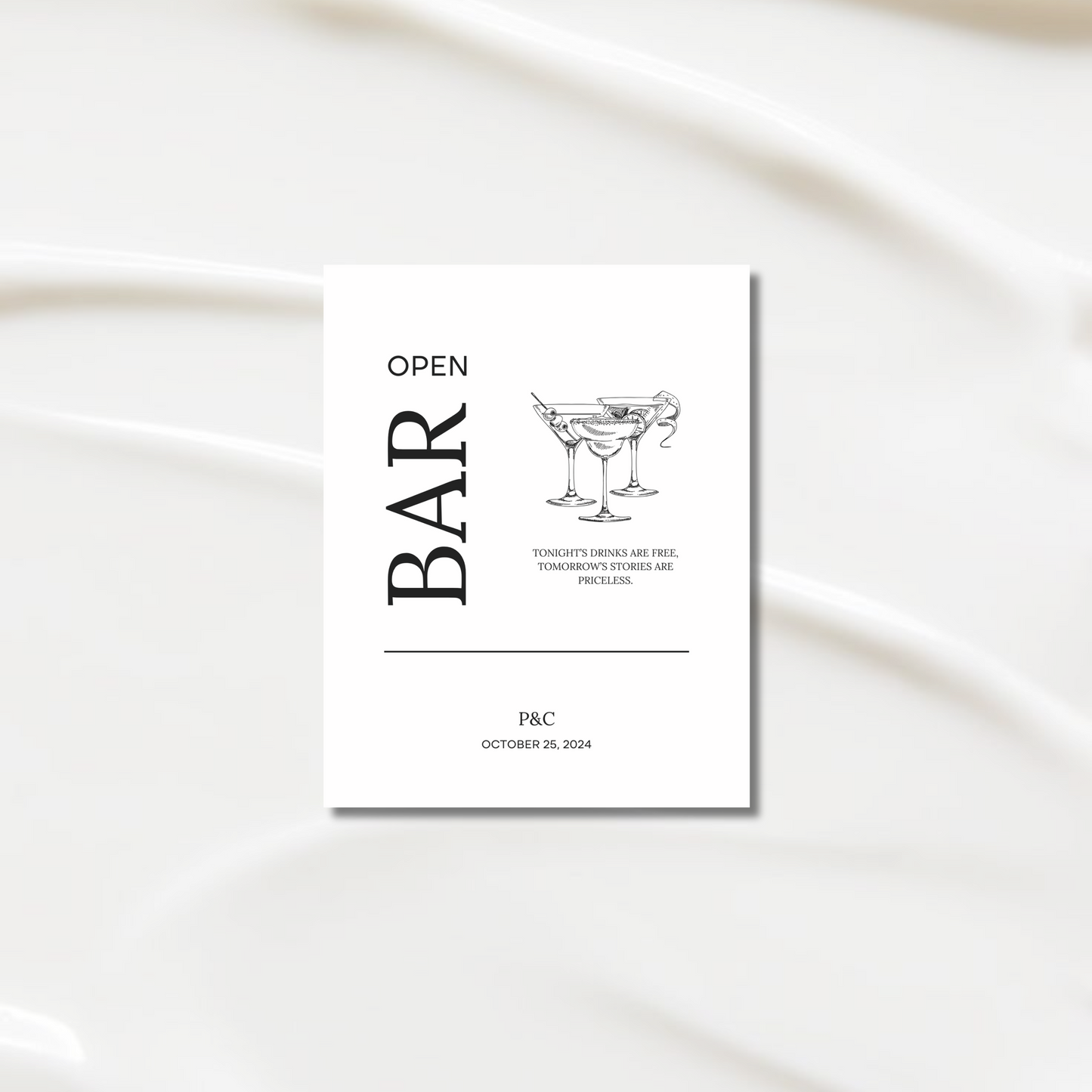Drinks & Bar Sign V | Moda Collection | Wedding Signage