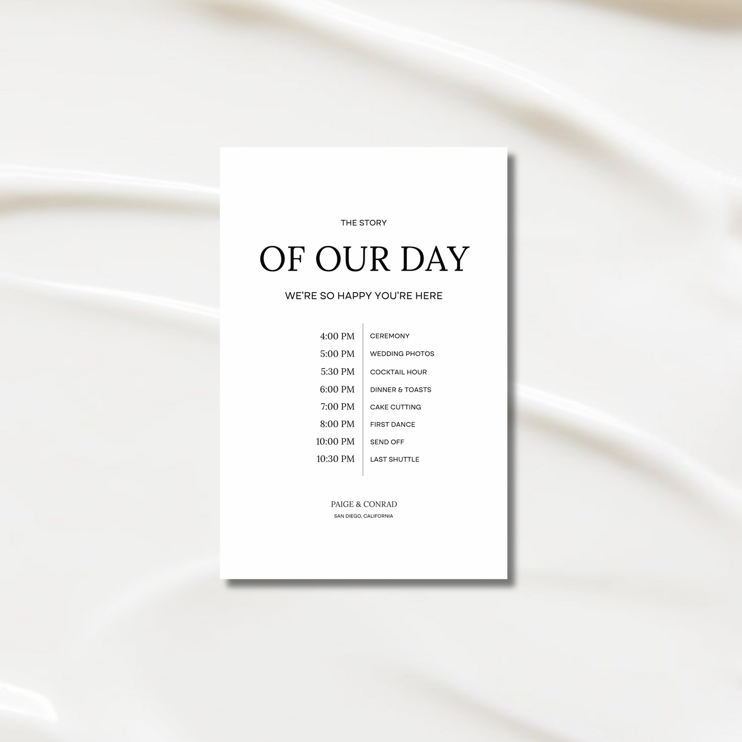 Schedule Sign I | Moda Collection | Wedding Signage