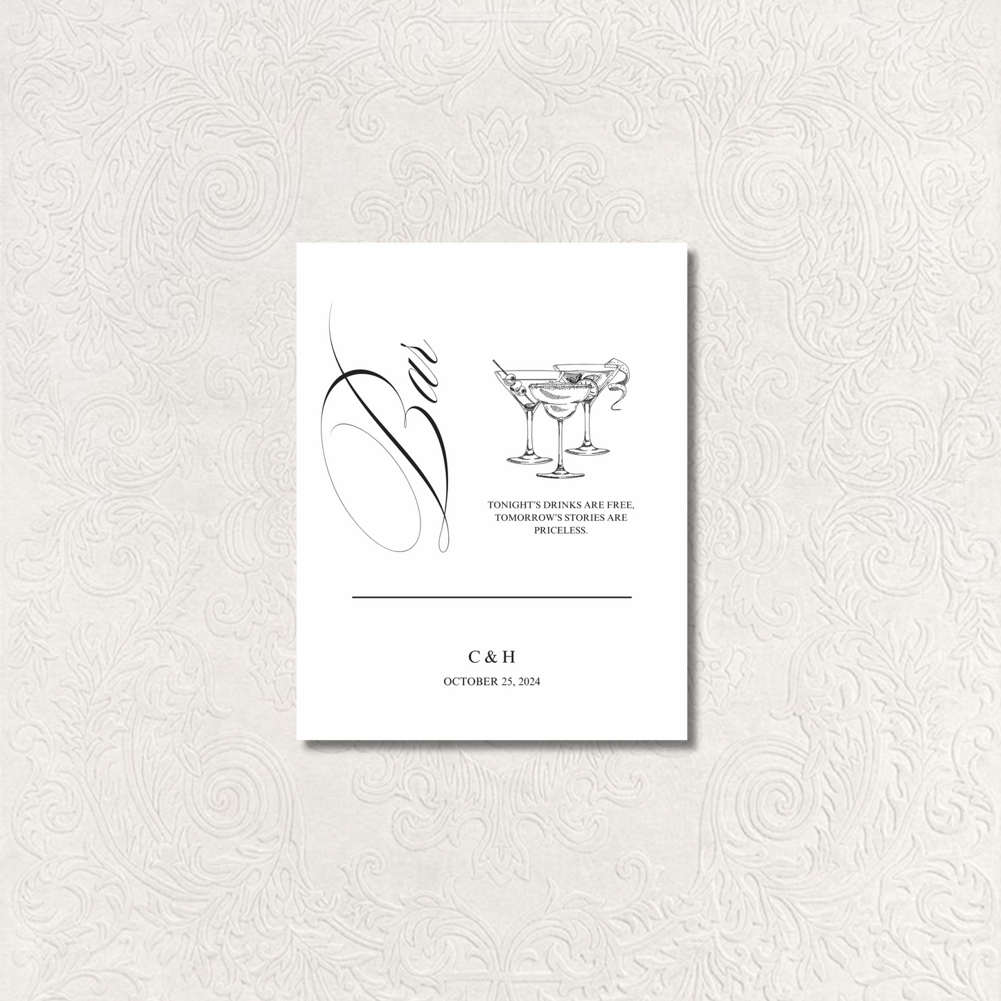 Drinks & Bar Sign V | Florence Collection | Wedding Signage