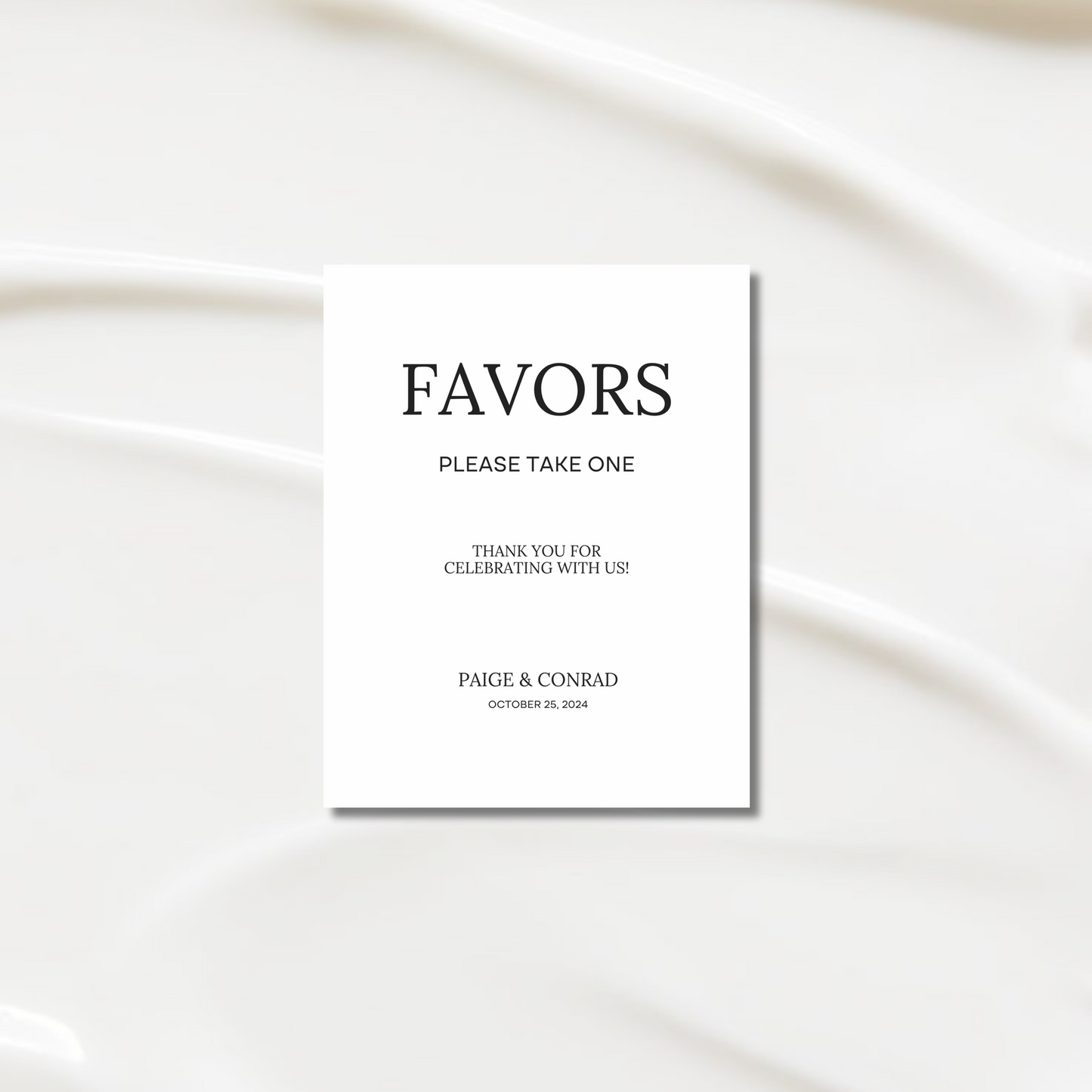 Favors Sign I | Moda Collection | Wedding Signage