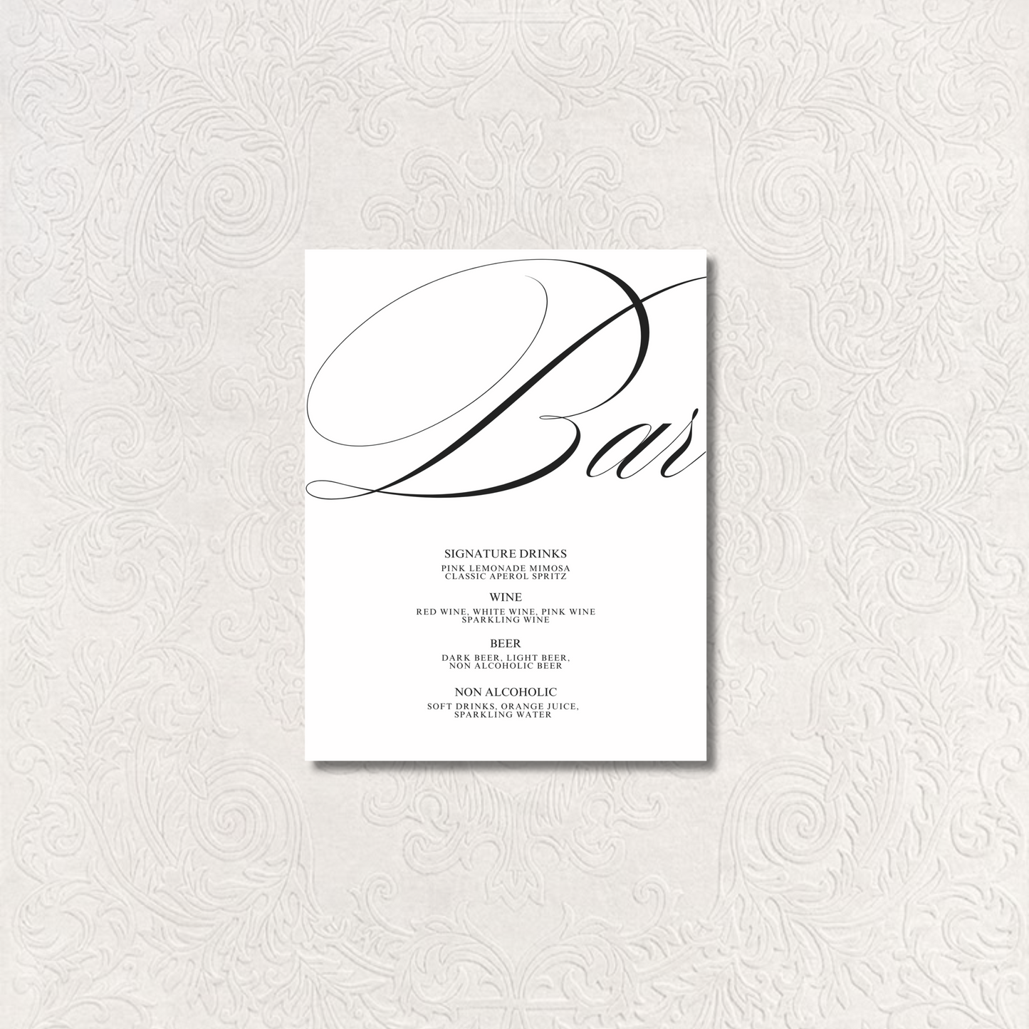 Drinks & Bar Sign II | Florence Collection | Wedding Signage