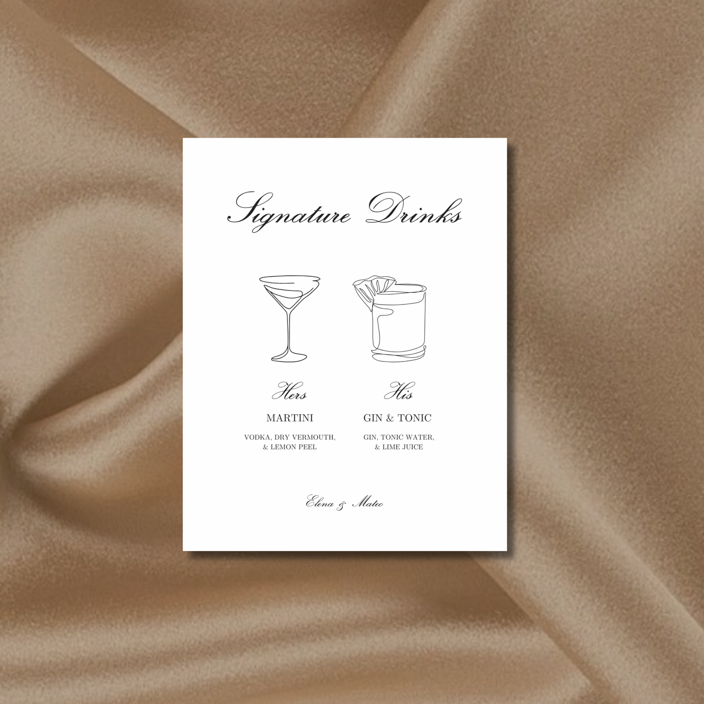 Drinks & Bar Sign VIII | Reina Collection | Wedding Signage