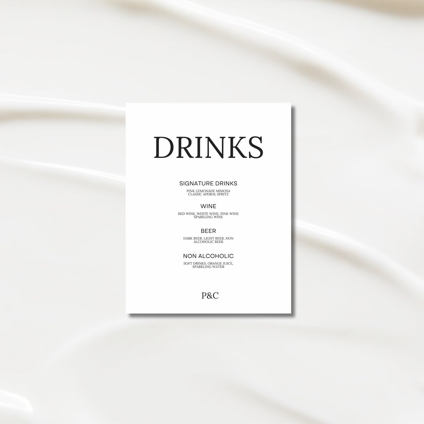 Drinks & Bar Sign IV | Moda Collection | Wedding Signage