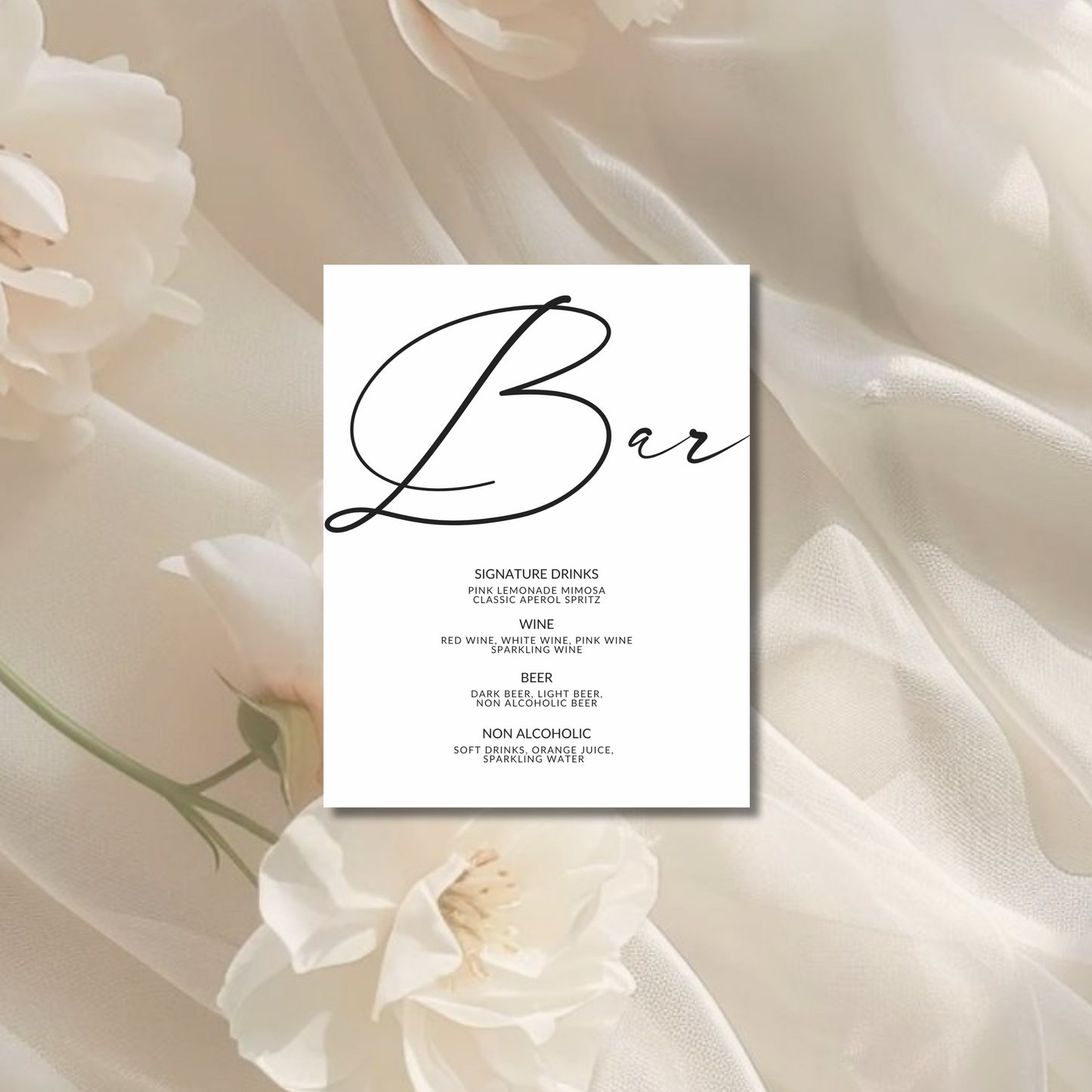 Drinks & Bar Sign II | Aria Collection | Wedding Signage