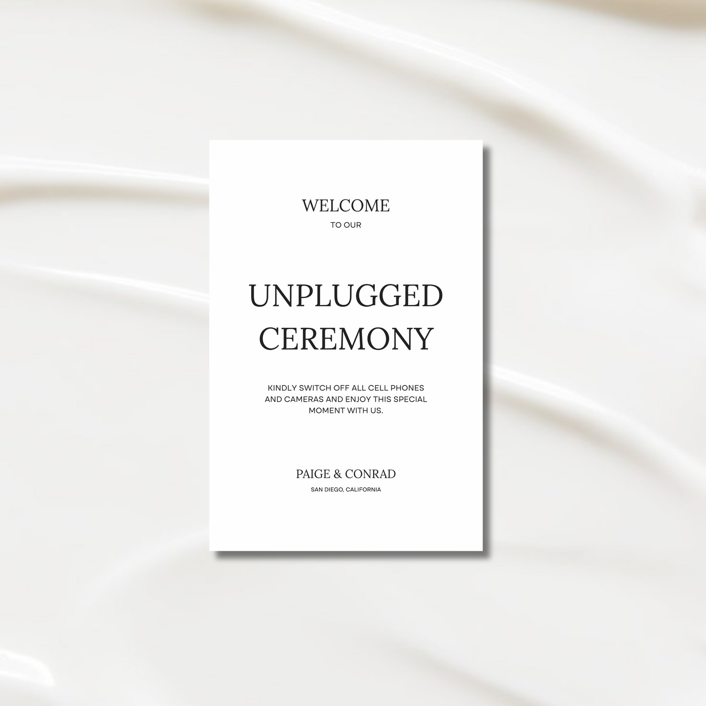 Unplugged Ceremony Sign II | Moda Collection | Wedding Signage
