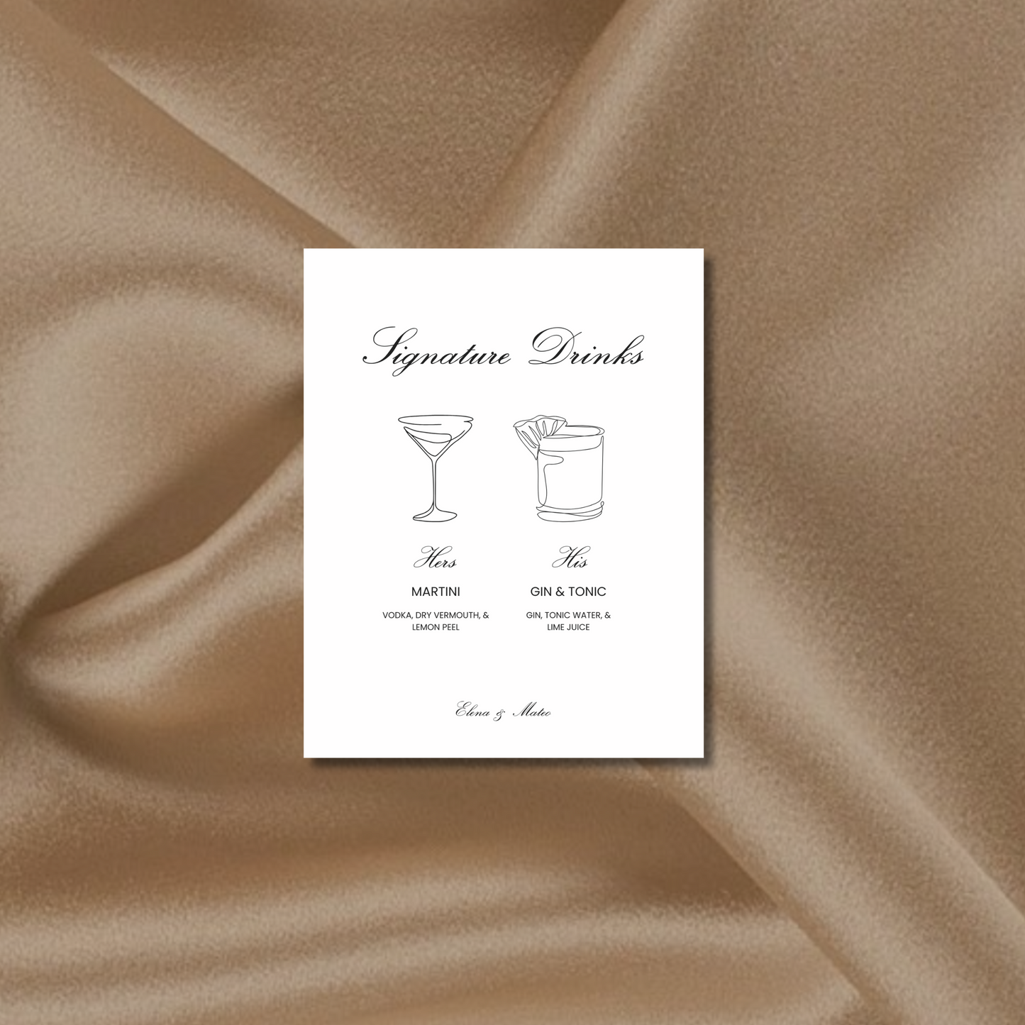 Drinks & Bar Sign III | Reina Collection | Wedding Signage