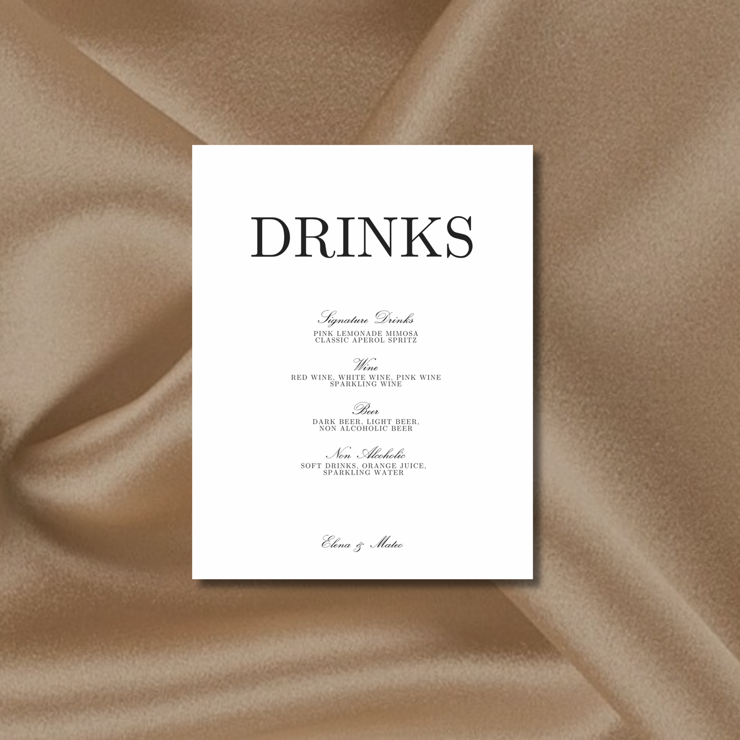 Drinks & Bar Sign IV | Reina Collection | Wedding Signage