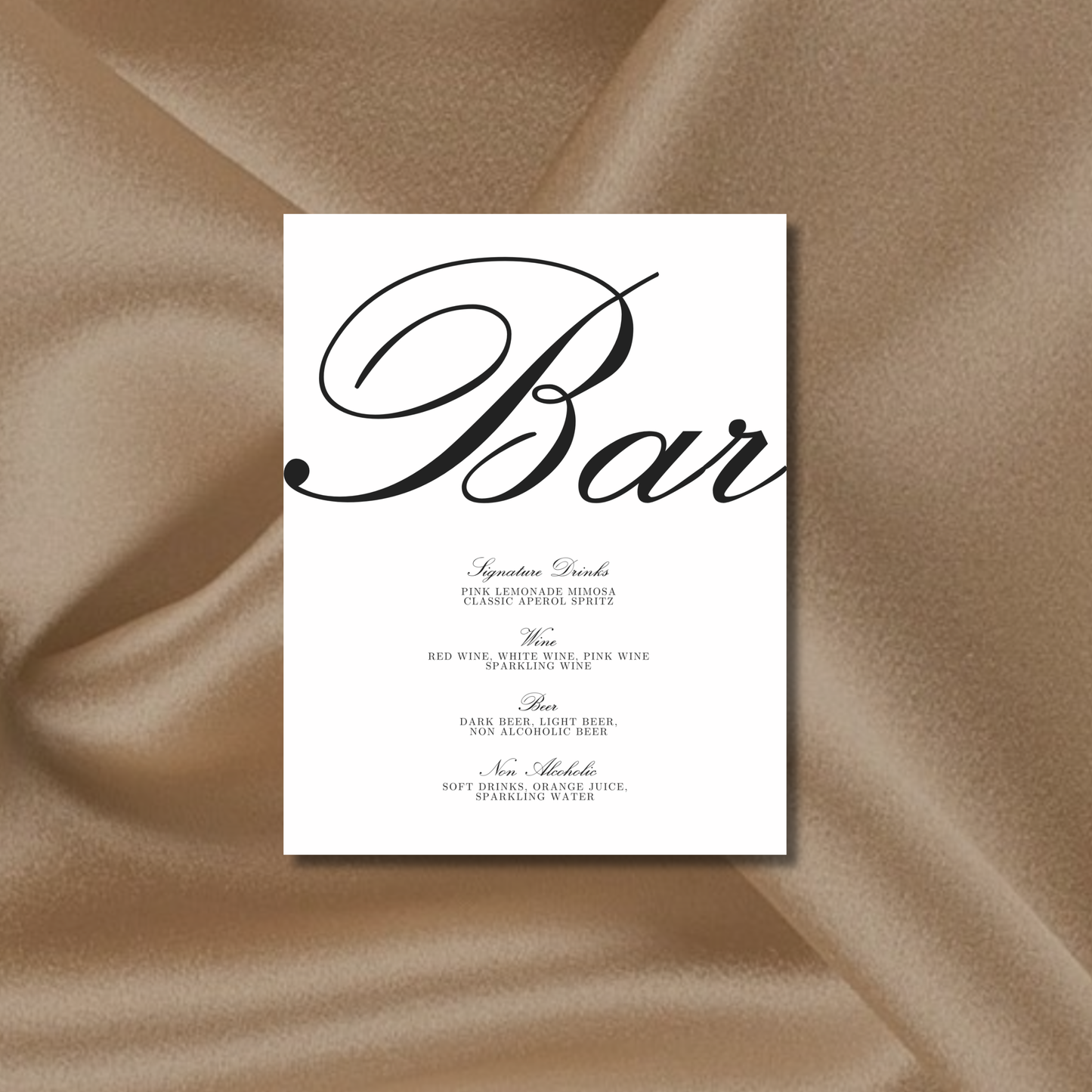 Drinks & Bar Sign II | Reina Collection | Wedding Signage