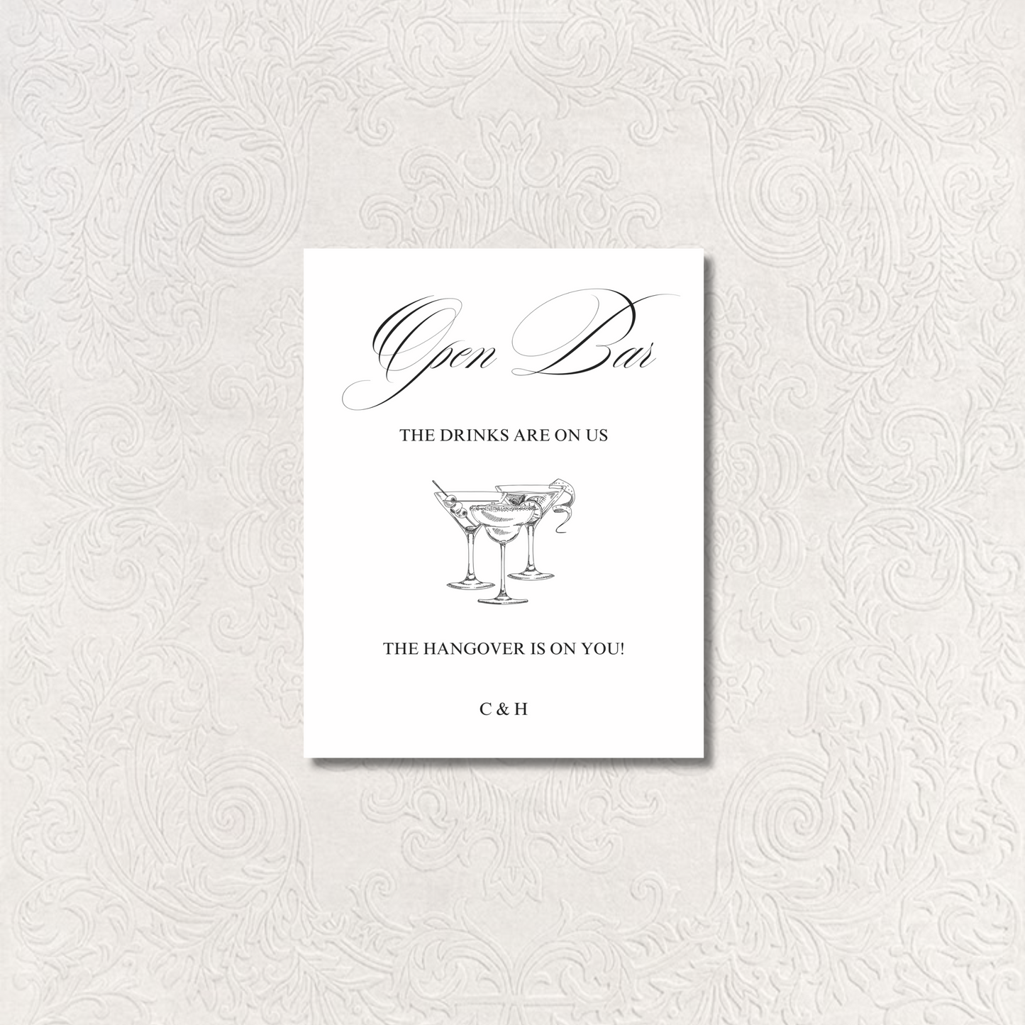 Drinks & Bar Sign VI | Florence Collection | Wedding Signage
