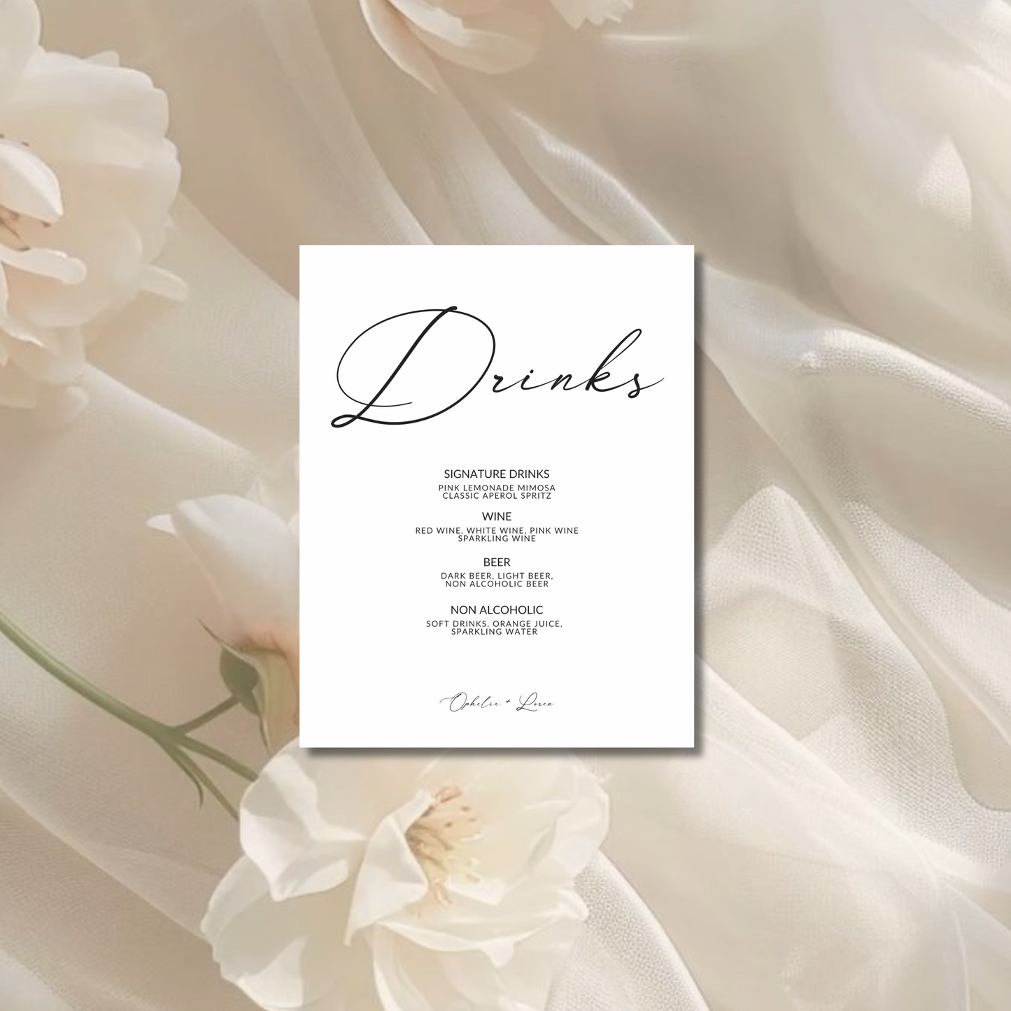 Drinks & Bar Sign IV | Aria Collection | Wedding Signage
