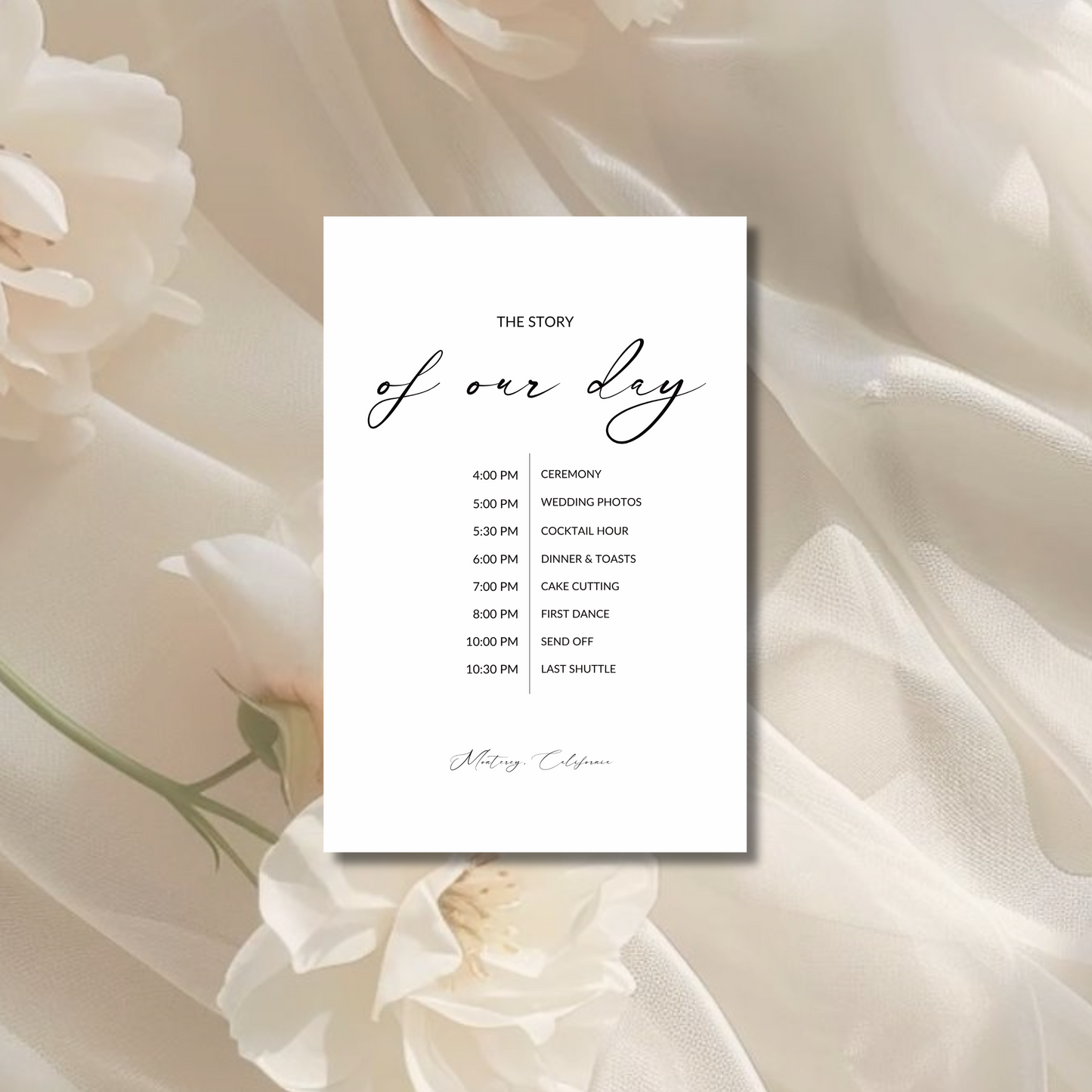 Schedule Sign I | Aria Collection | Wedding Signage