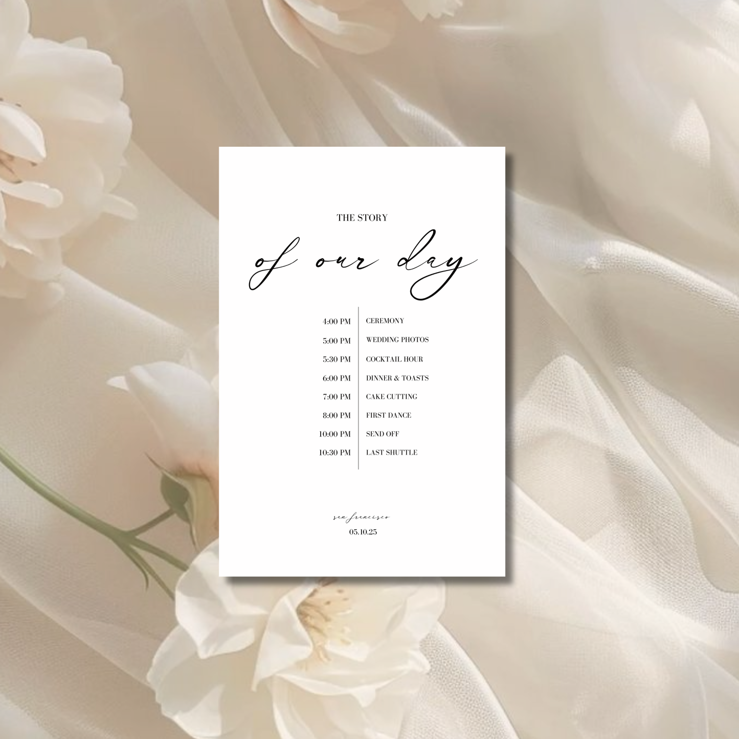 Schedule Sign I | Aria Collection | Wedding Signage