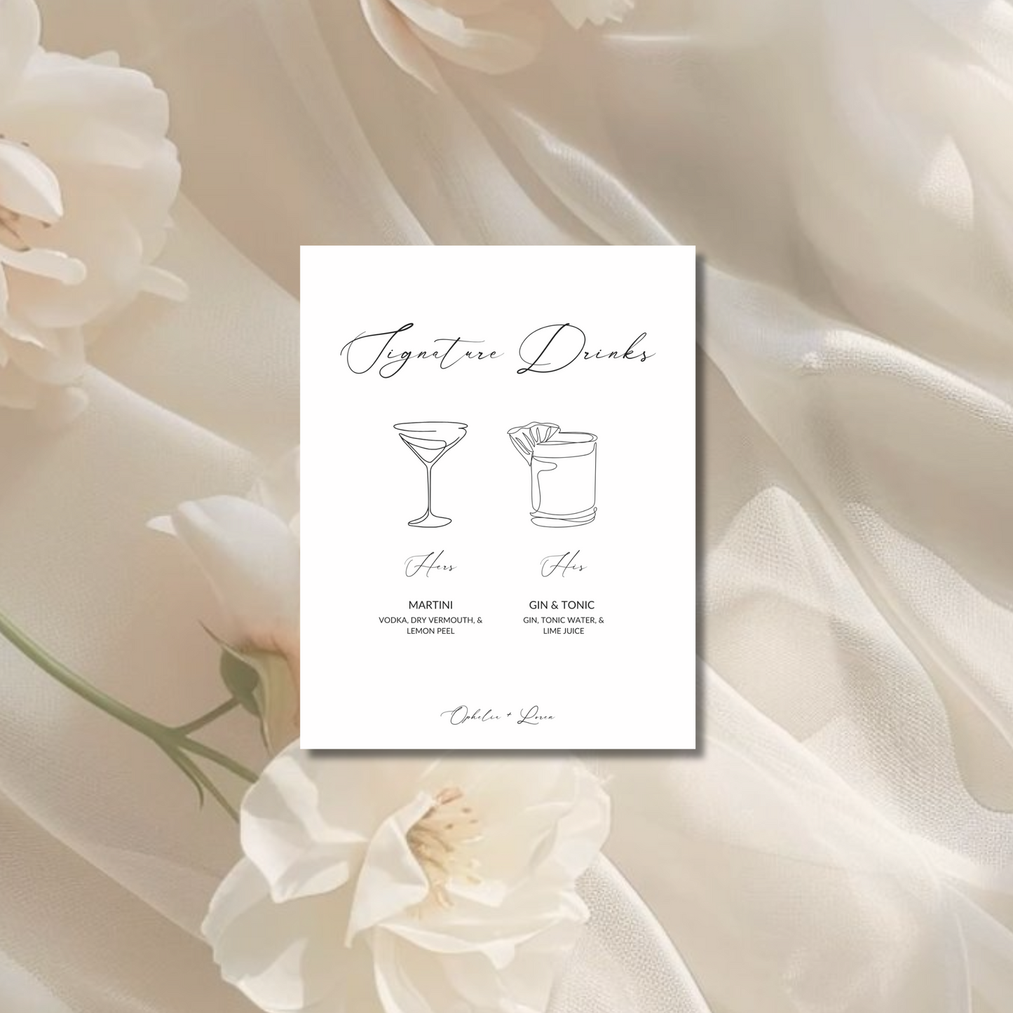 Drinks & Bar Sign III | Aria Collection | Wedding Signage