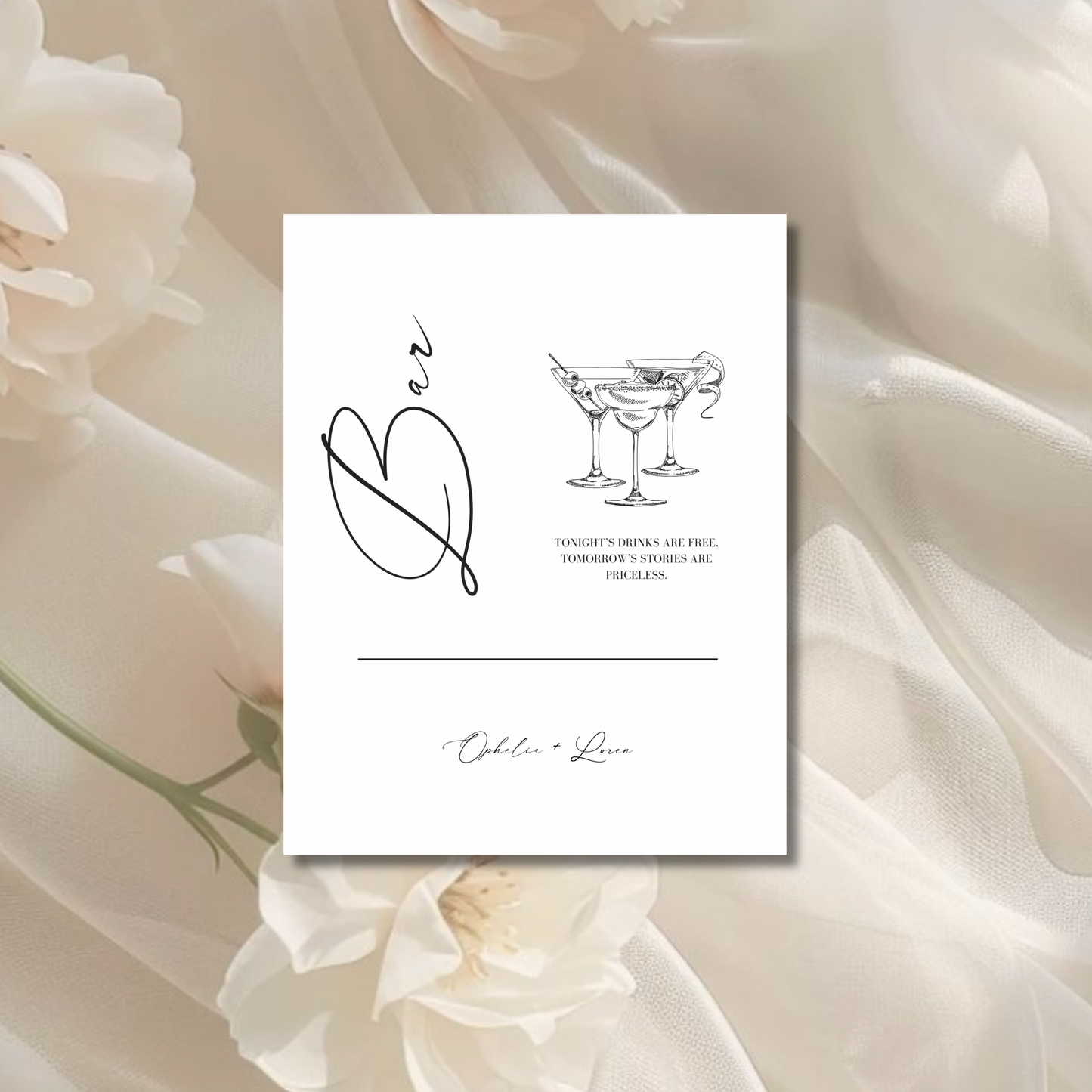 Drinks & Bar Sign V | Aria Collection | Wedding Signage