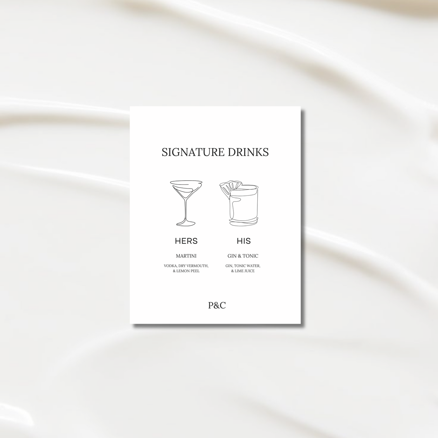 Drinks & Bar Sign III | Moda Collection | Wedding Signage
