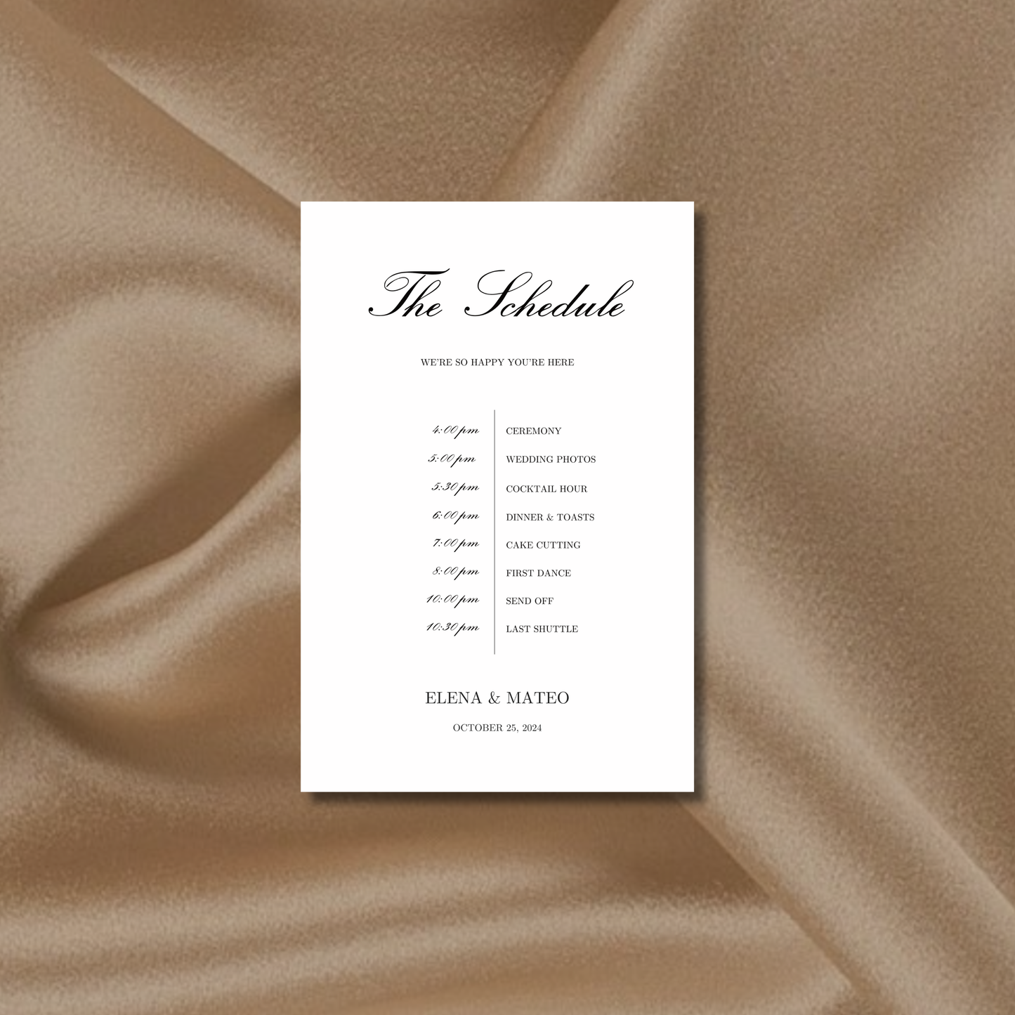 Schedule Sign I | Reina Collection | Wedding Signage