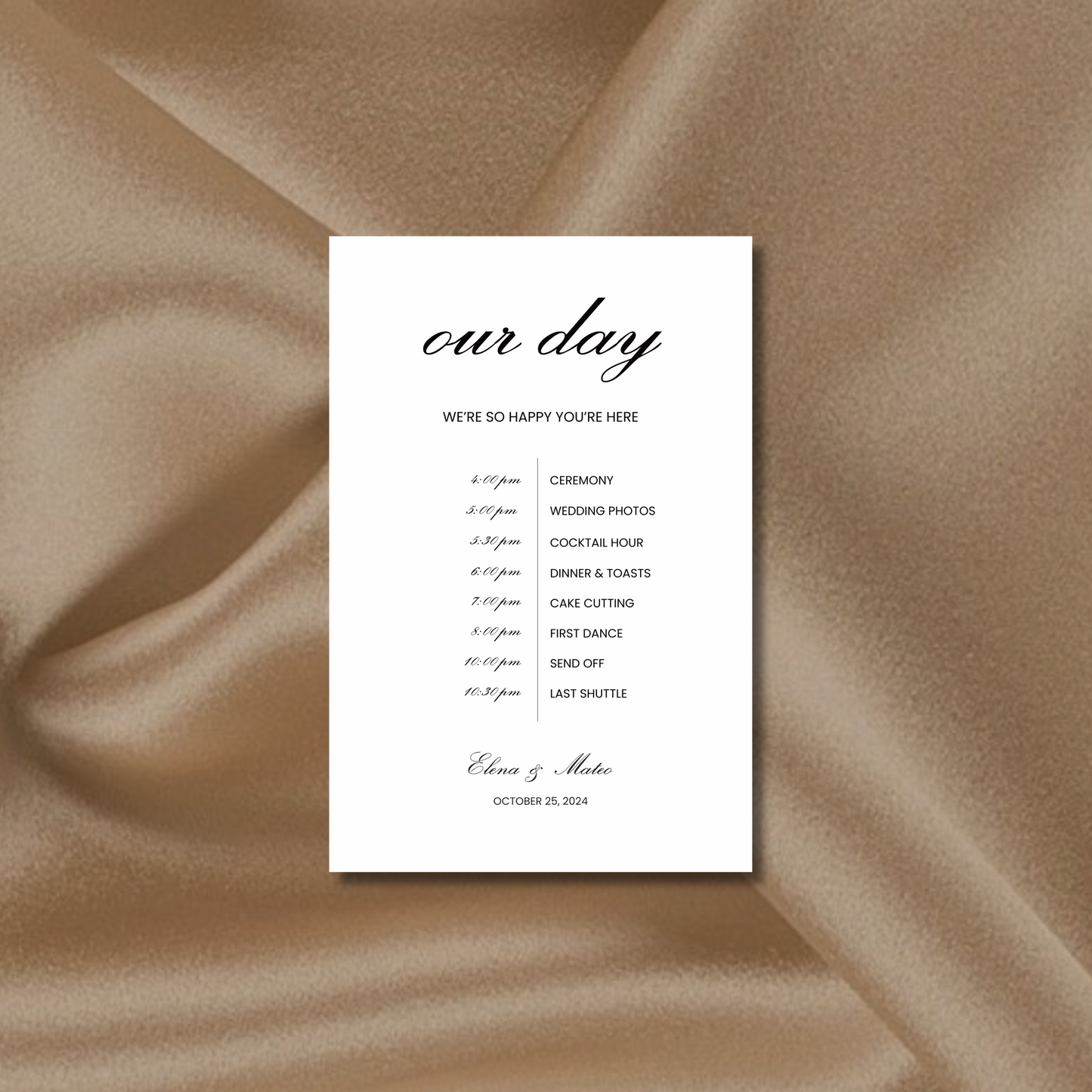 Schedule Sign I | Reina Collection | Wedding Signage