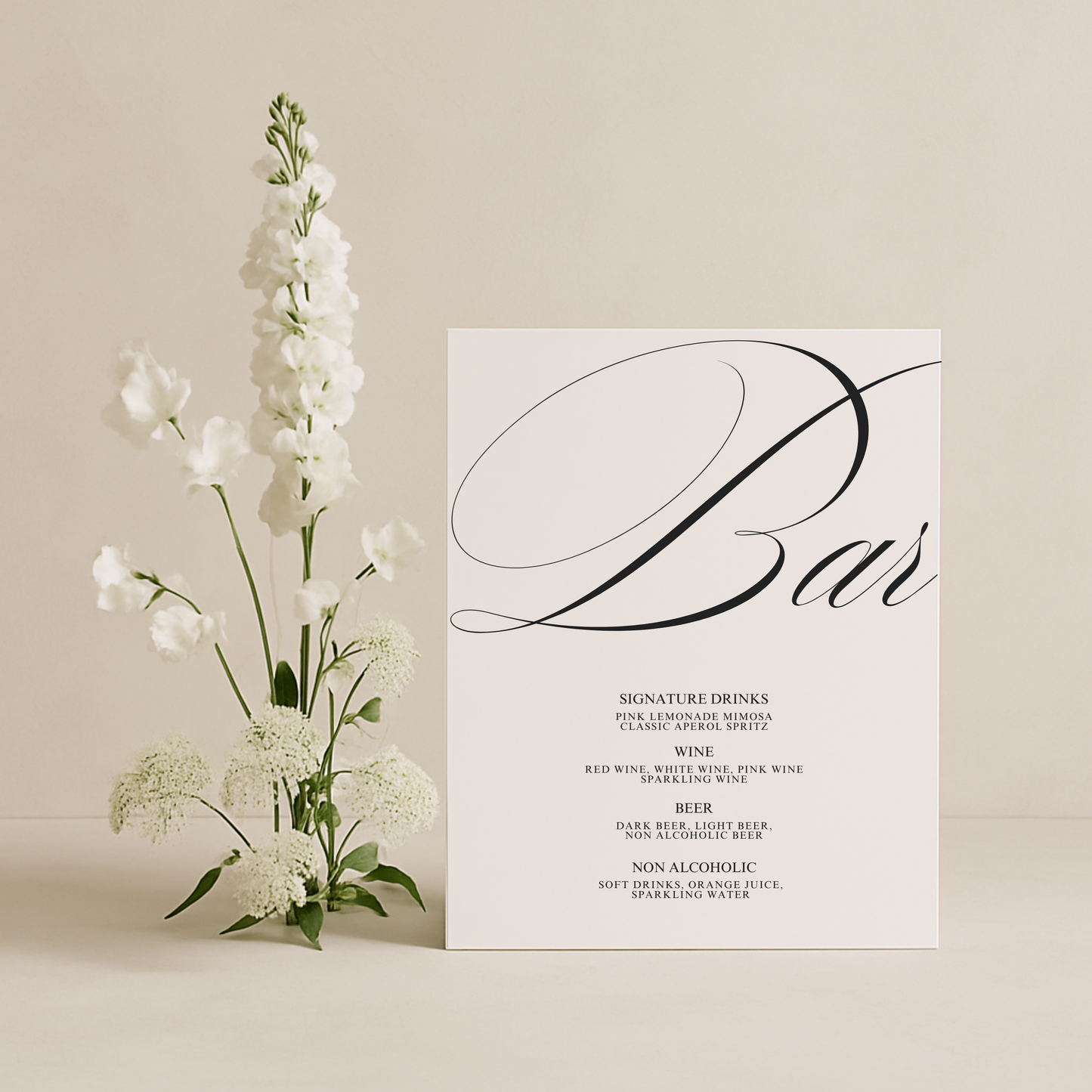 Drinks & Bar Sign II | Florence Collection | Wedding Signage