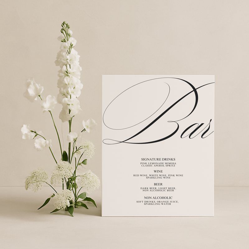 Drinks & Bar Sign II | Florence Collection | Wedding Signage