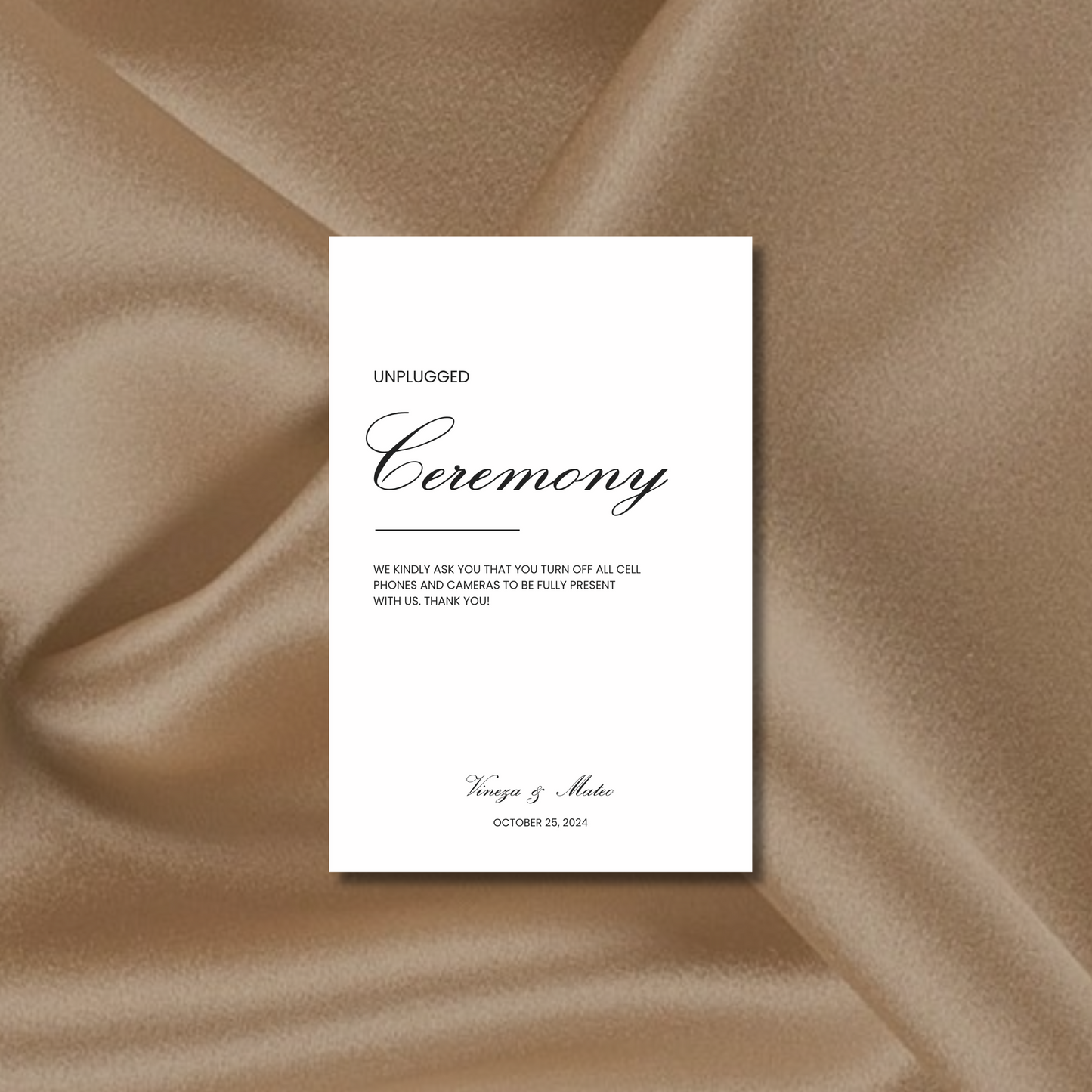 Unplugged Ceremony Sign I | Reina Collection | Wedding Signage