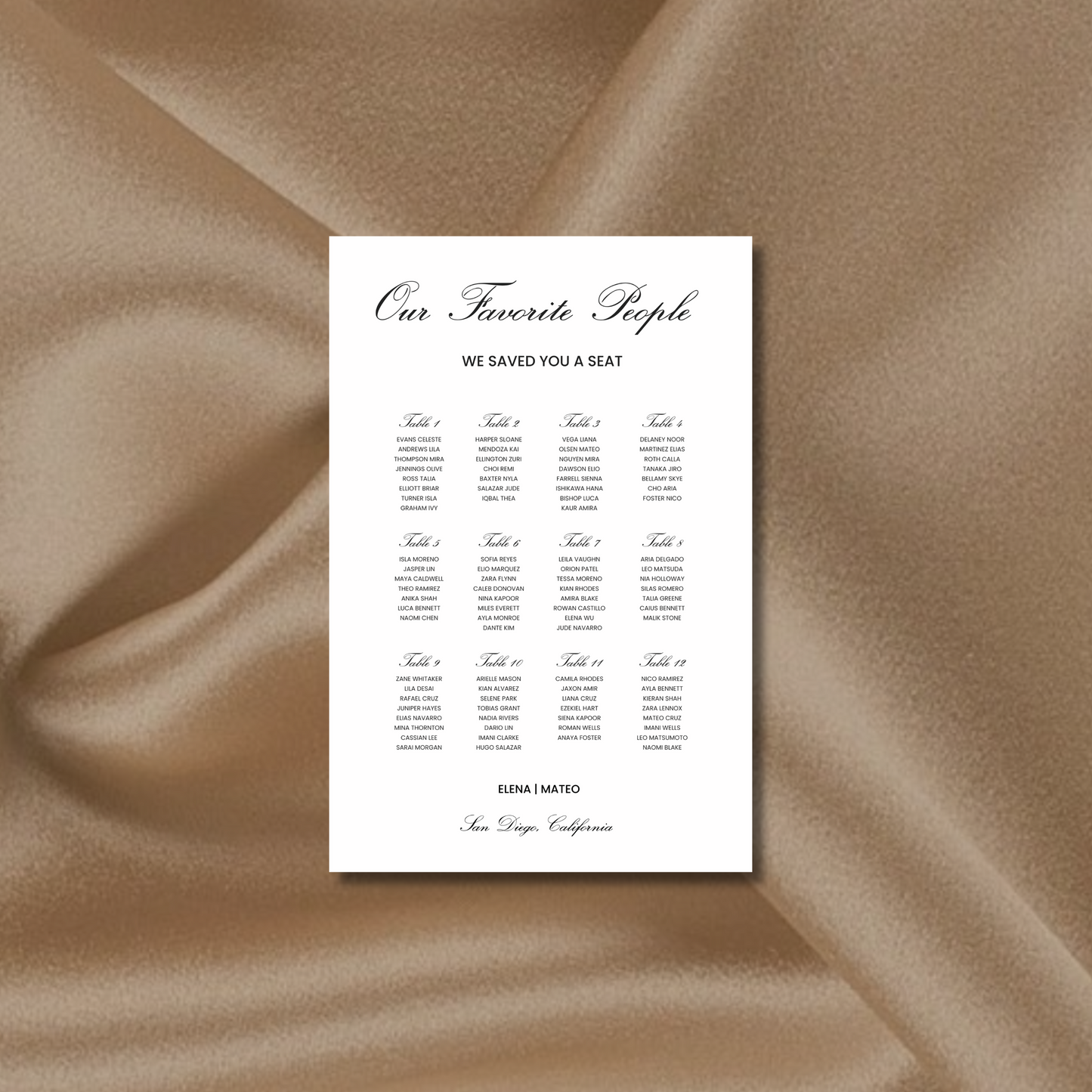 Seating Chart Sign I | Reina Collection | Wedding Signage
