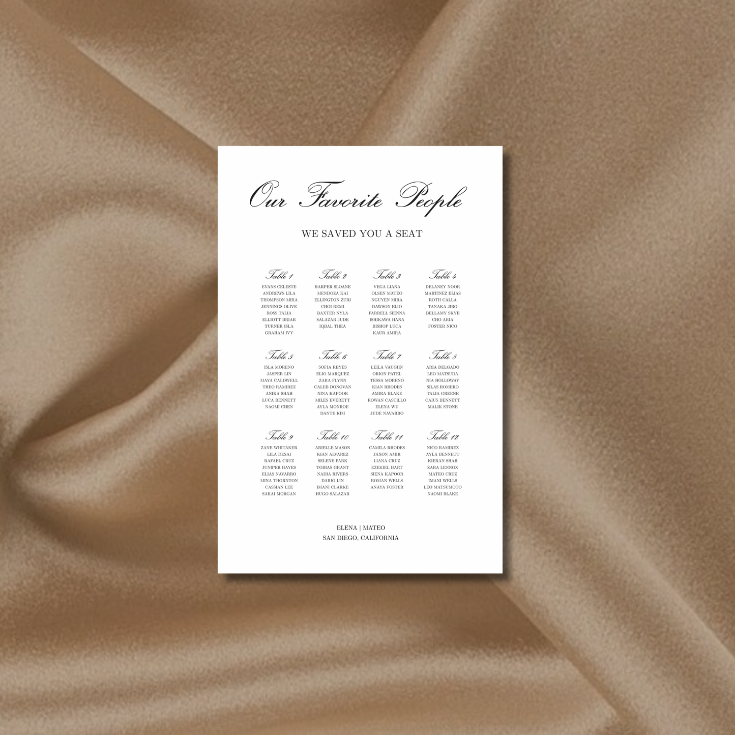 Seating Chart Sign I | Reina Collection | Wedding Signage