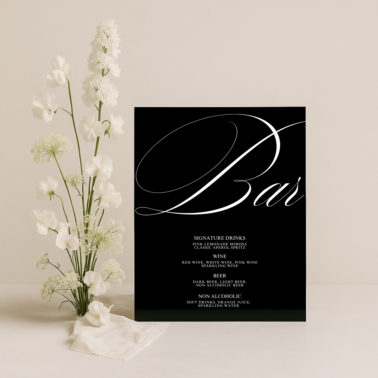 Drinks & Bar Sign II | Florence Collection | Wedding Signage
