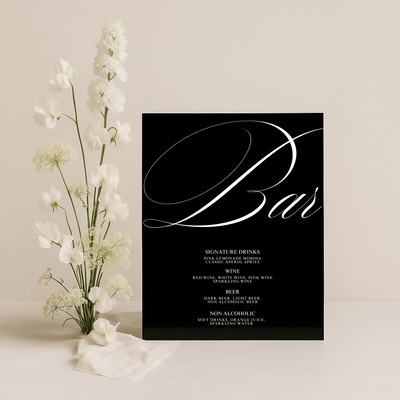 Drinks & Bar Sign II | Florence Collection | Wedding Signage