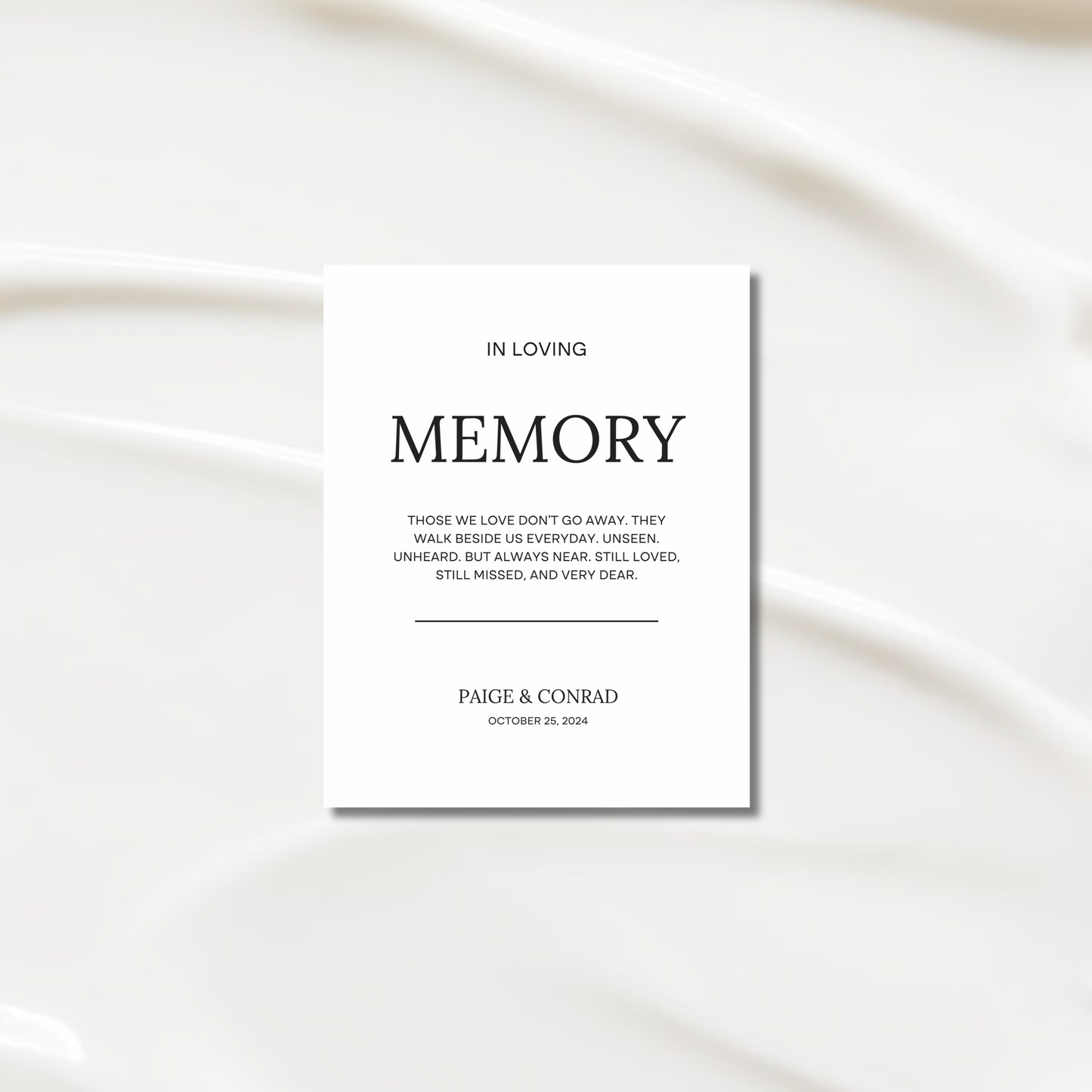 In Loving Memory Sign I | Moda Collection | Wedding Signage