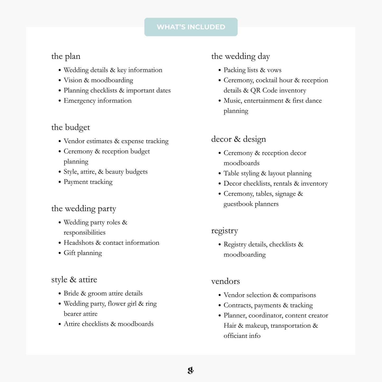 The Wedding Blueprint Planner