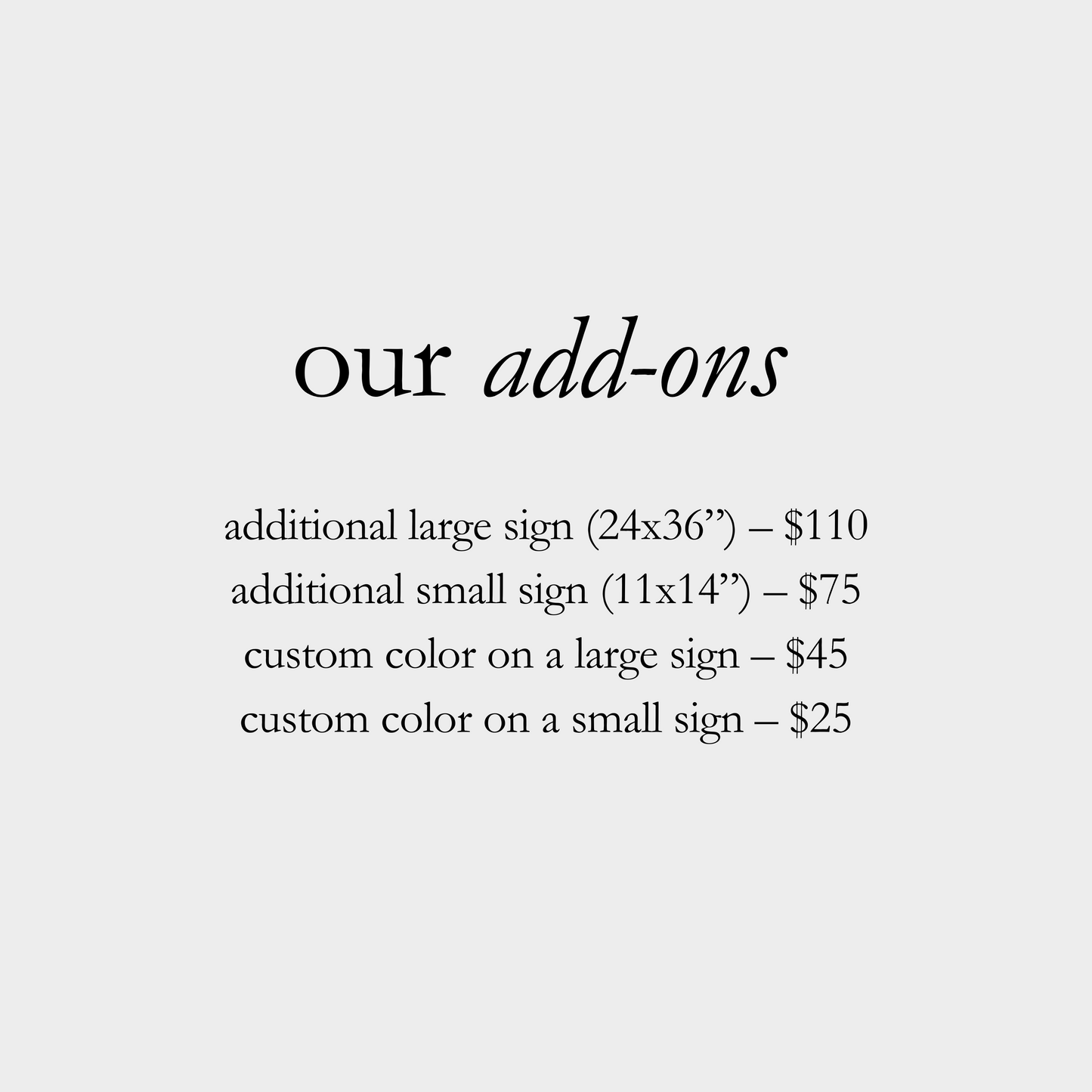 Wedding Signage Package Deposit (Full Payment Due Before Production)