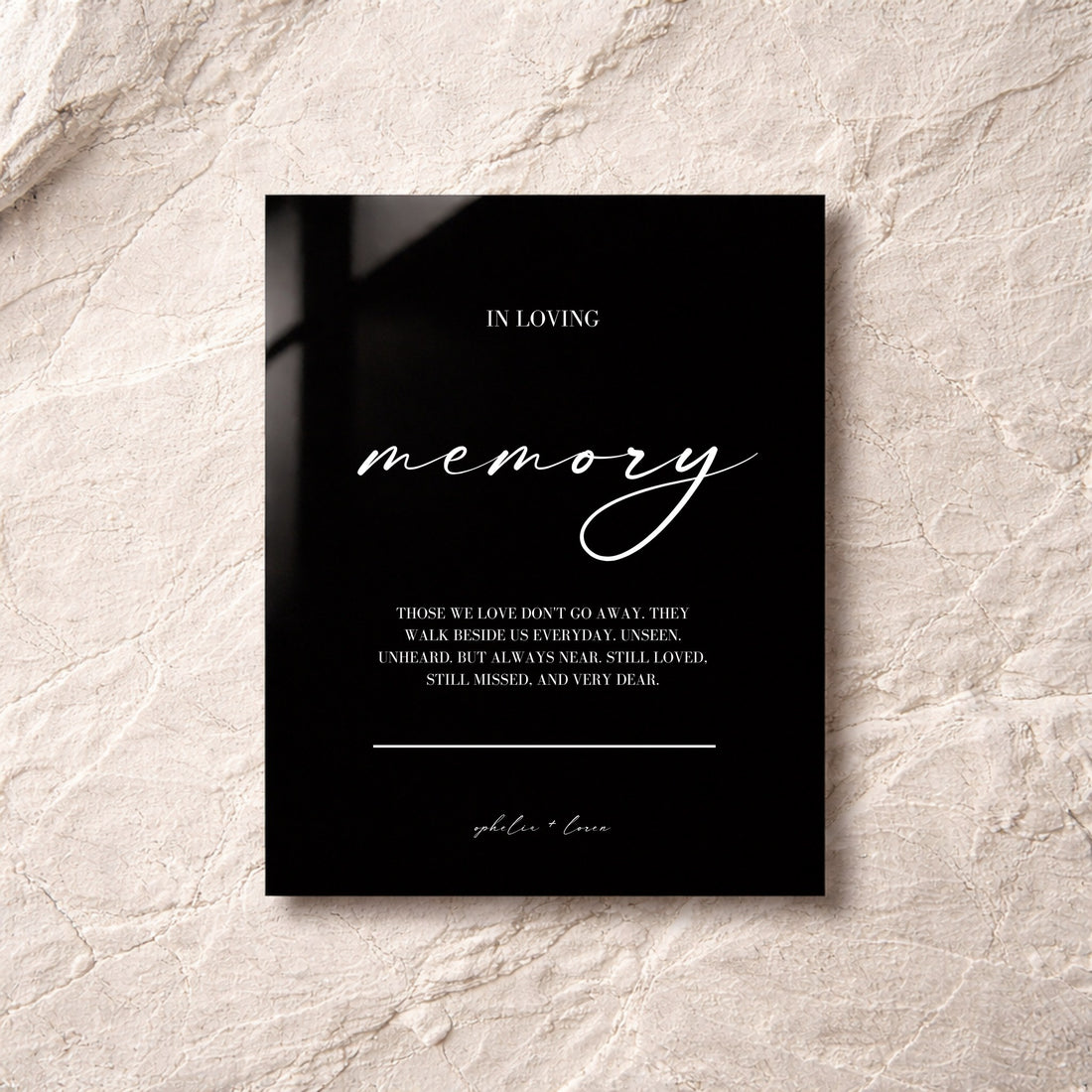 Aria Collection Acrylic Wedding In Loving Memory Sign