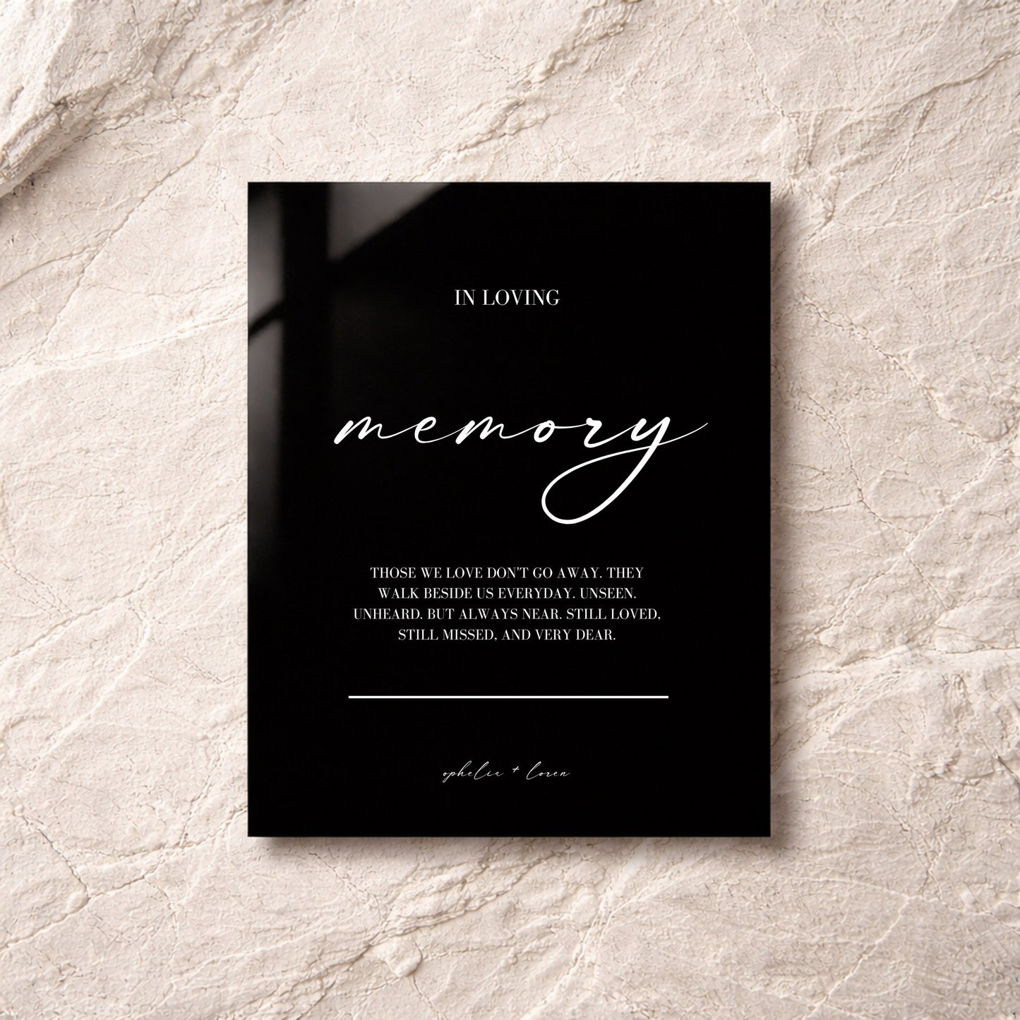 Aria Collection Acrylic Wedding In Loving Memory Sign