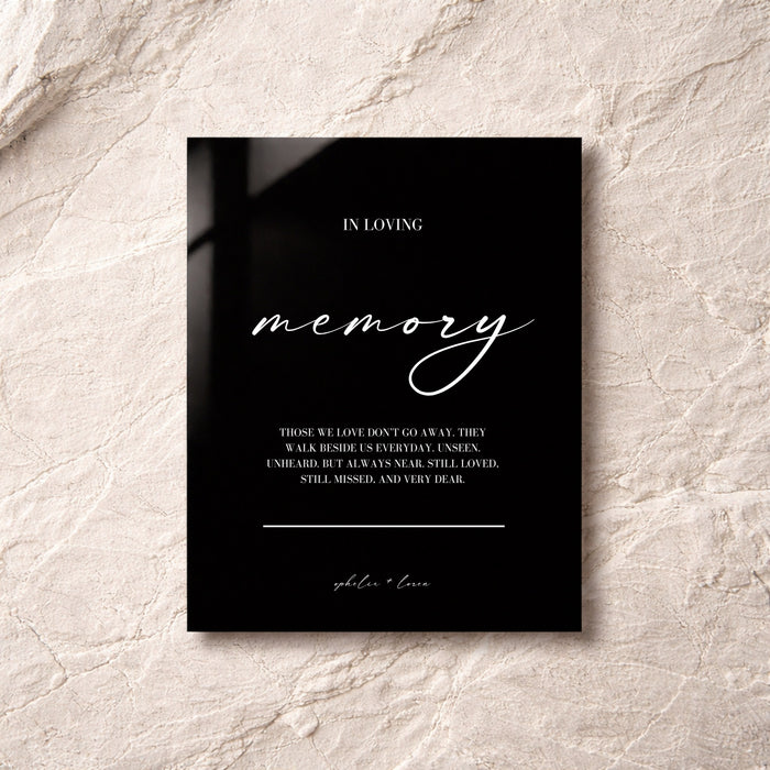 Aria Collection Acrylic Wedding In Loving Memory Sign